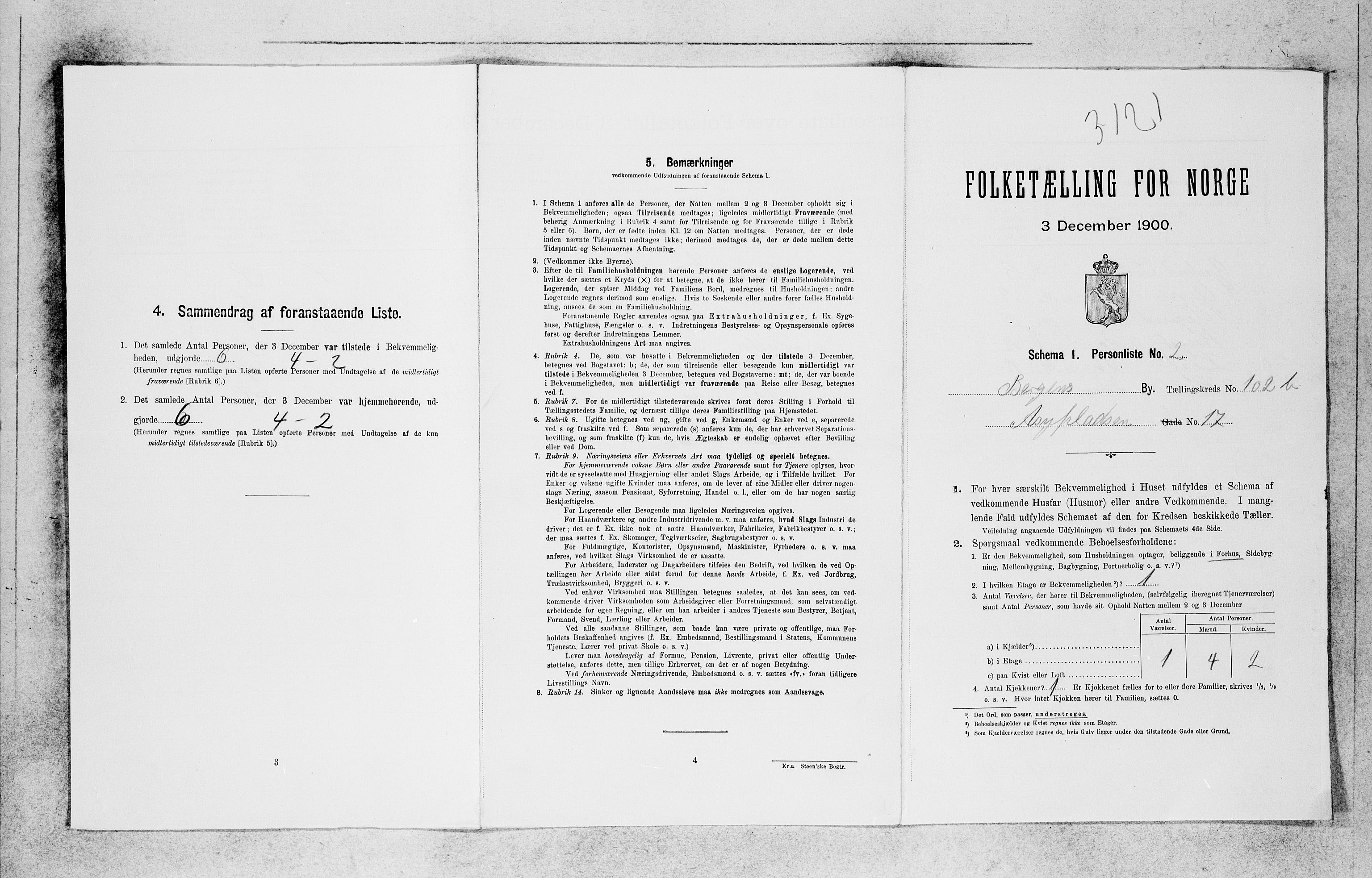 SAB, 1900 census for Bergen, 1900, p. 21487