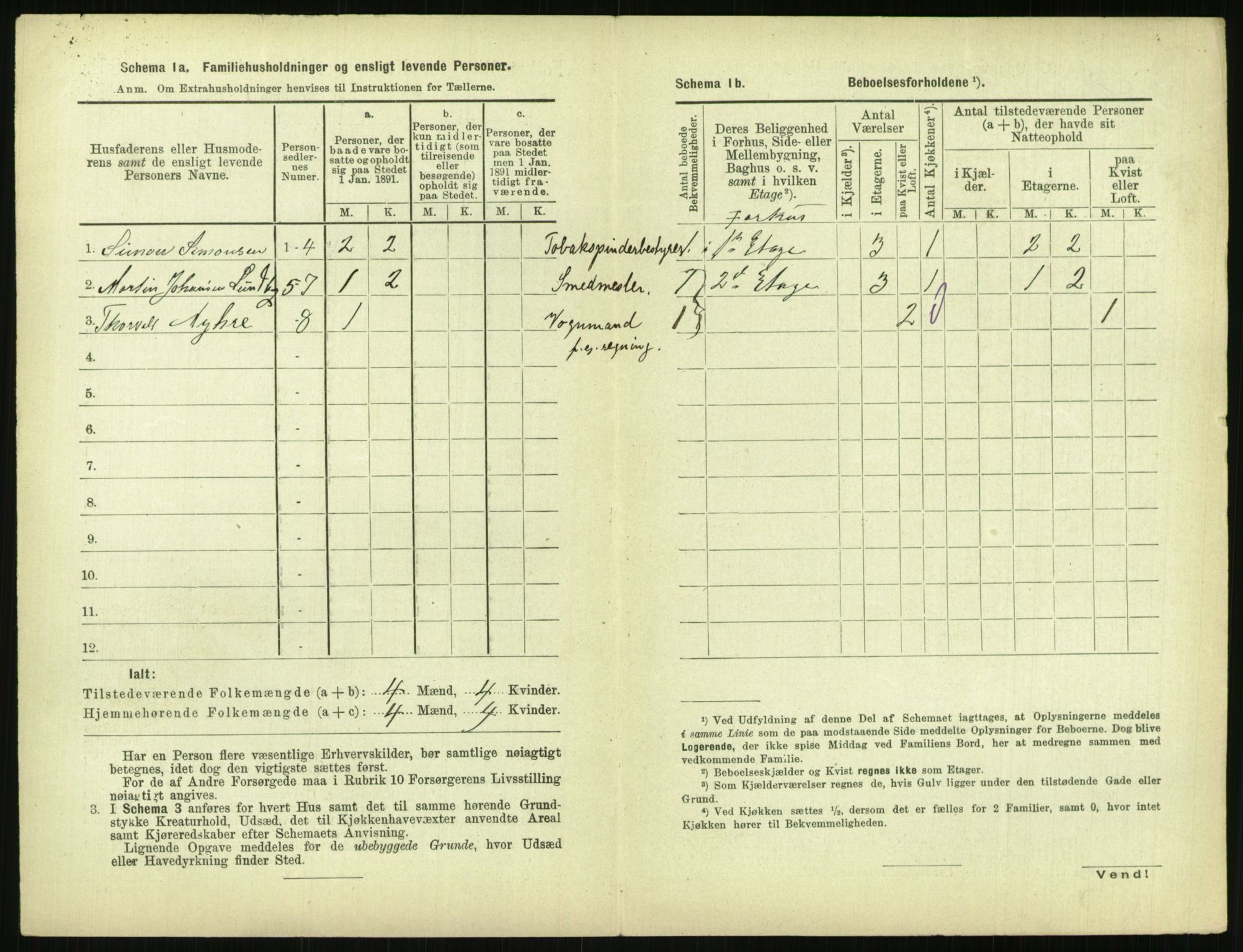 RA, 1891 census for 0806 Skien, 1891, p. 1407