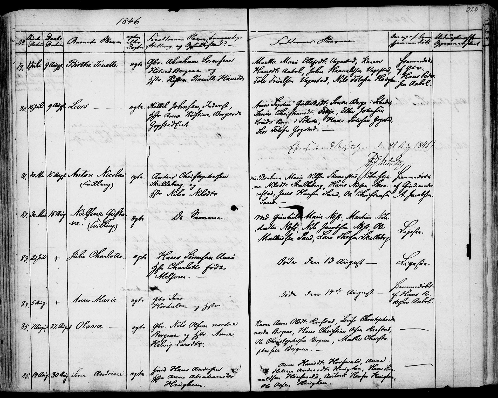 Sandar kirkebøker, AV/SAKO-A-243/F/Fa/L0005: Parish register (official) no. 5, 1832-1847, p. 328-329