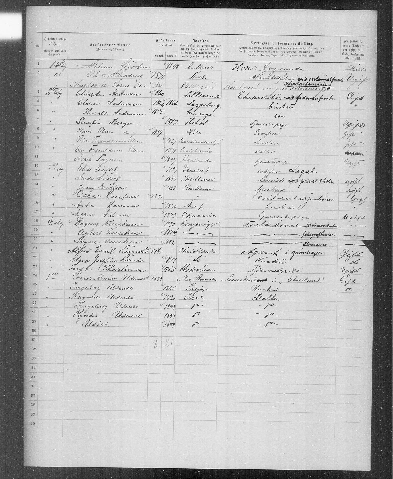 OBA, Municipal Census 1899 for Kristiania, 1899, p. 4404