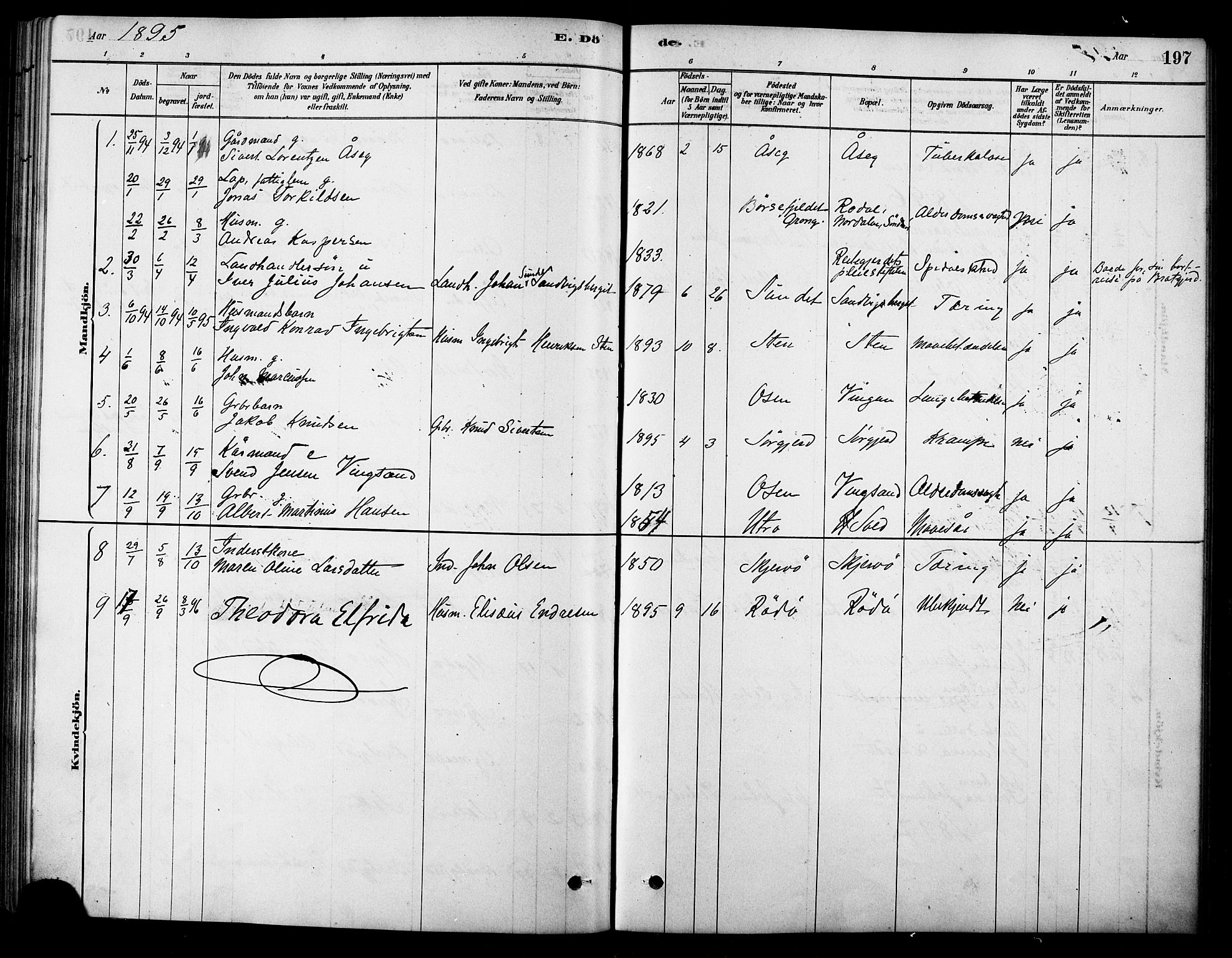 Ministerialprotokoller, klokkerbøker og fødselsregistre - Sør-Trøndelag, SAT/A-1456/658/L0722: Parish register (official) no. 658A01, 1879-1896, p. 197