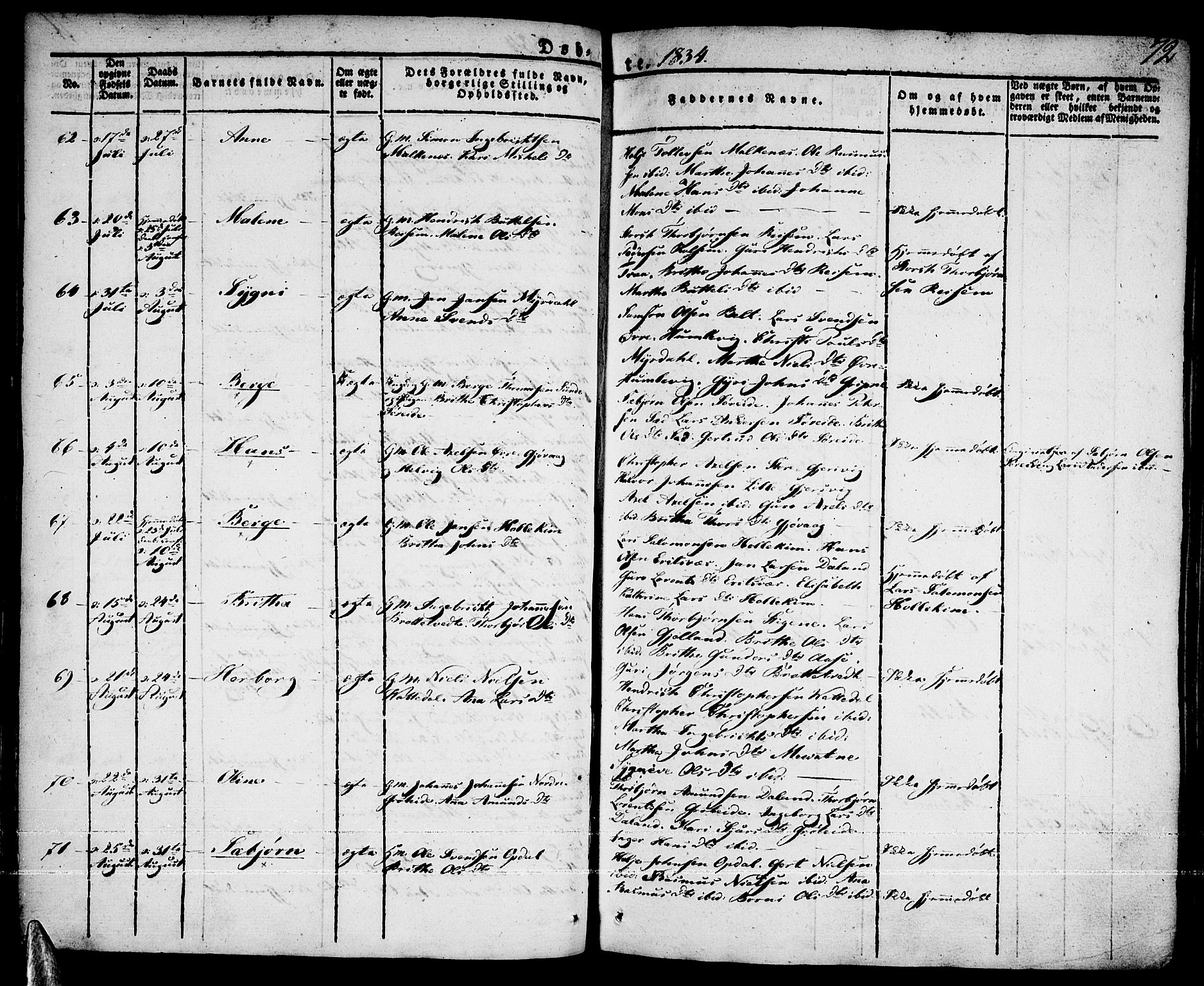 Tysnes sokneprestembete, AV/SAB-A-78601/H/Haa: Parish register (official) no. A 8, 1826-1837, p. 72