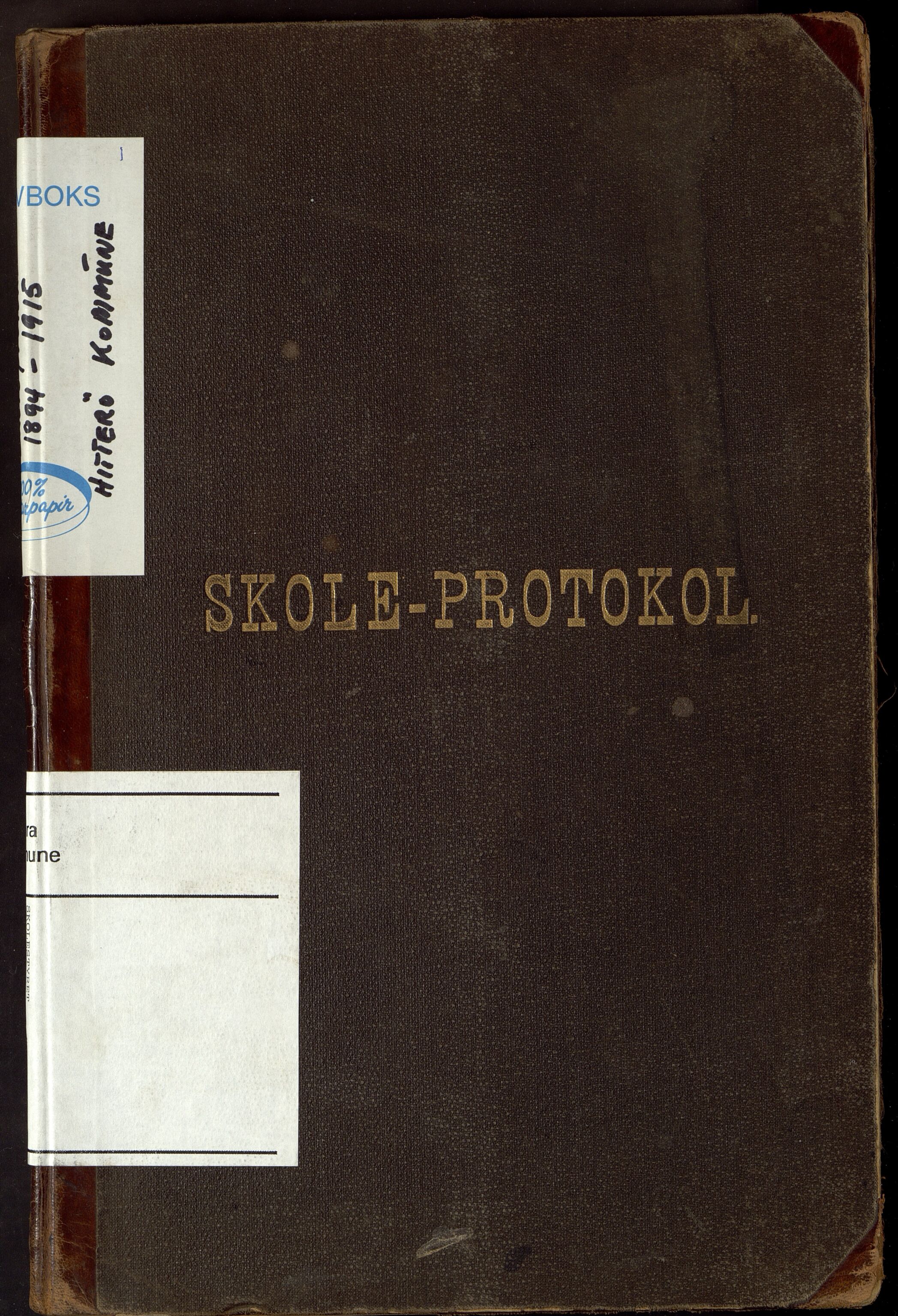 Hidra kommune - Kvelland Skole, ARKSOR/1004HI557/H/L0001: Skoleprotokoll, 1894-1915