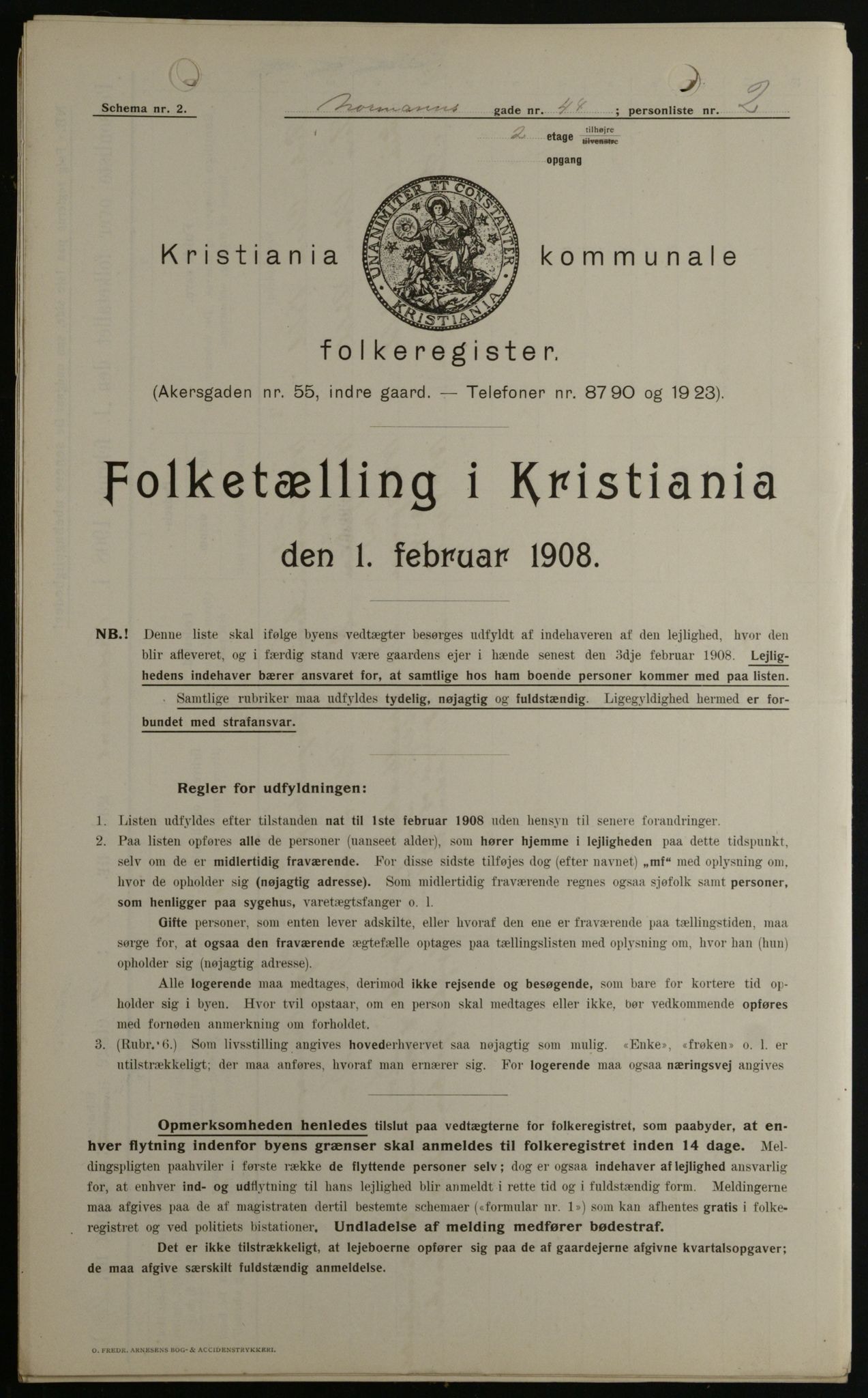 OBA, Municipal Census 1908 for Kristiania, 1908, p. 66425