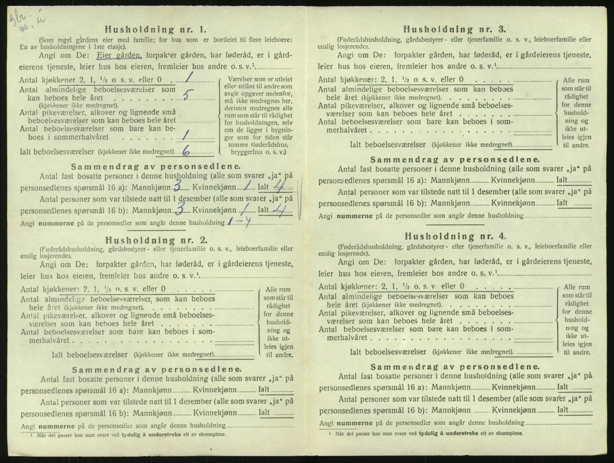 SAK, 1920 census for Birkenes, 1920, p. 88