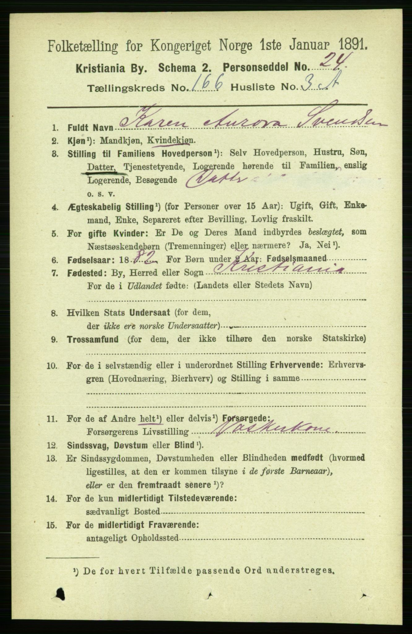 RA, 1891 census for 0301 Kristiania, 1891, p. 96351