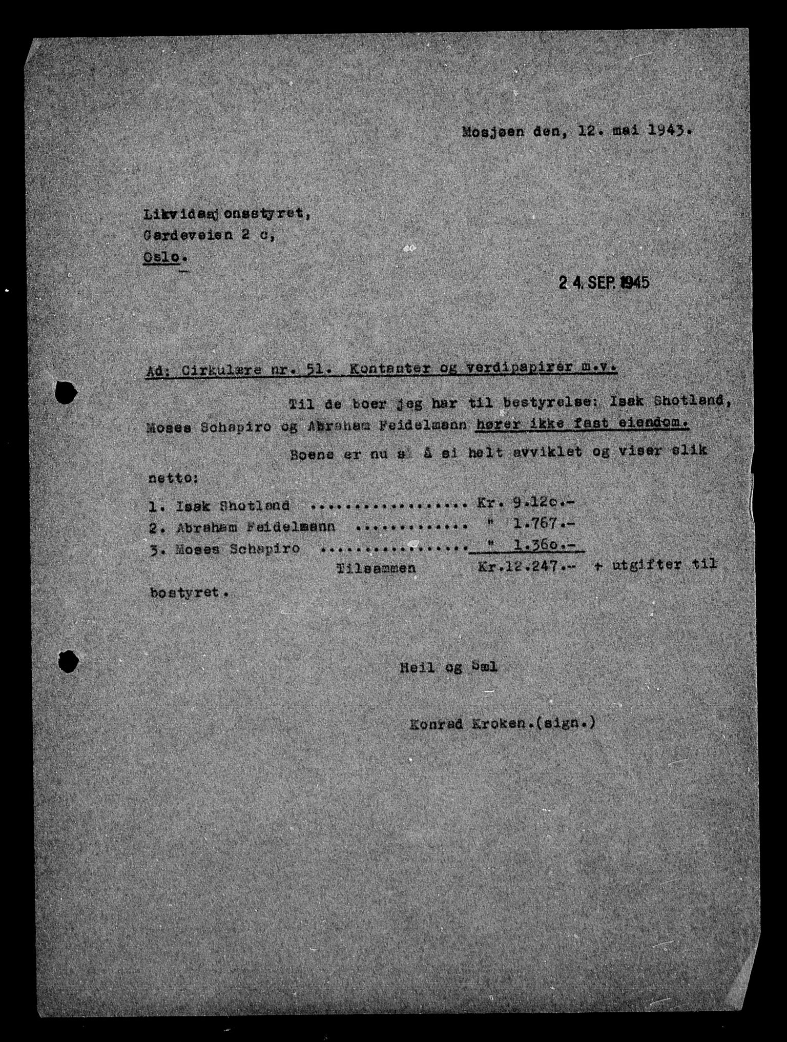 Justisdepartementet, Tilbakeføringskontoret for inndratte formuer, AV/RA-S-1564/H/Hc/Hcb/L0912: --, 1945-1947, p. 27