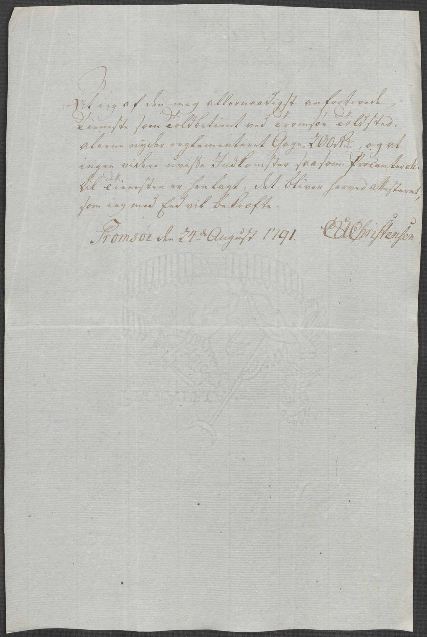 Rentekammeret inntil 1814, Reviderte regnskaper, Mindre regnskaper, AV/RA-EA-4068/Rf/Rfe/L0042:  Senja og Troms fogderi, 1789, p. 30