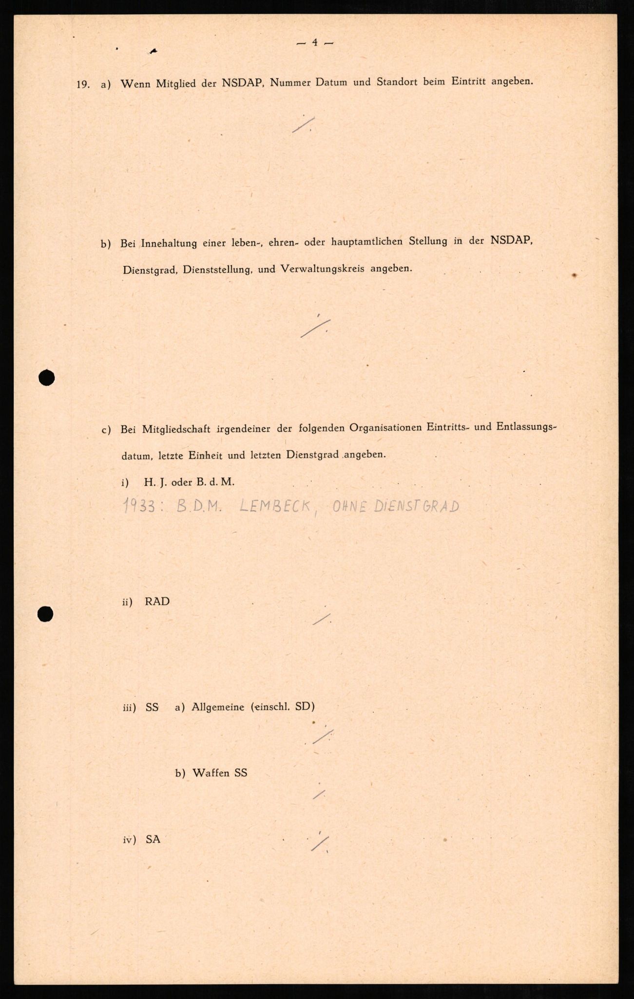 Forsvaret, Forsvarets overkommando II, RA/RAFA-3915/D/Db/L0007: CI Questionaires. Tyske okkupasjonsstyrker i Norge. Tyskere., 1945-1946, p. 353