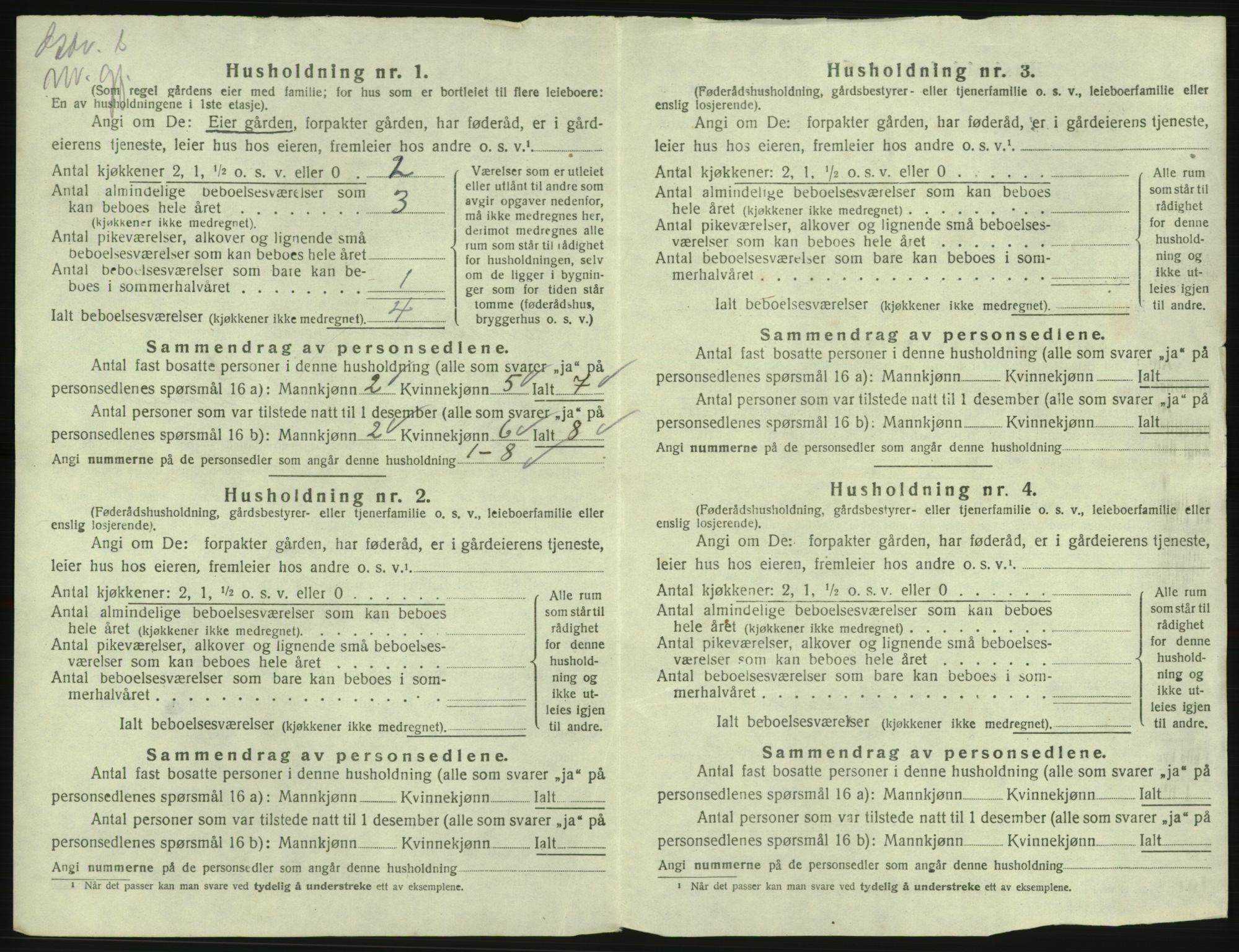 SAK, 1920 census for Hægeland, 1920, p. 392