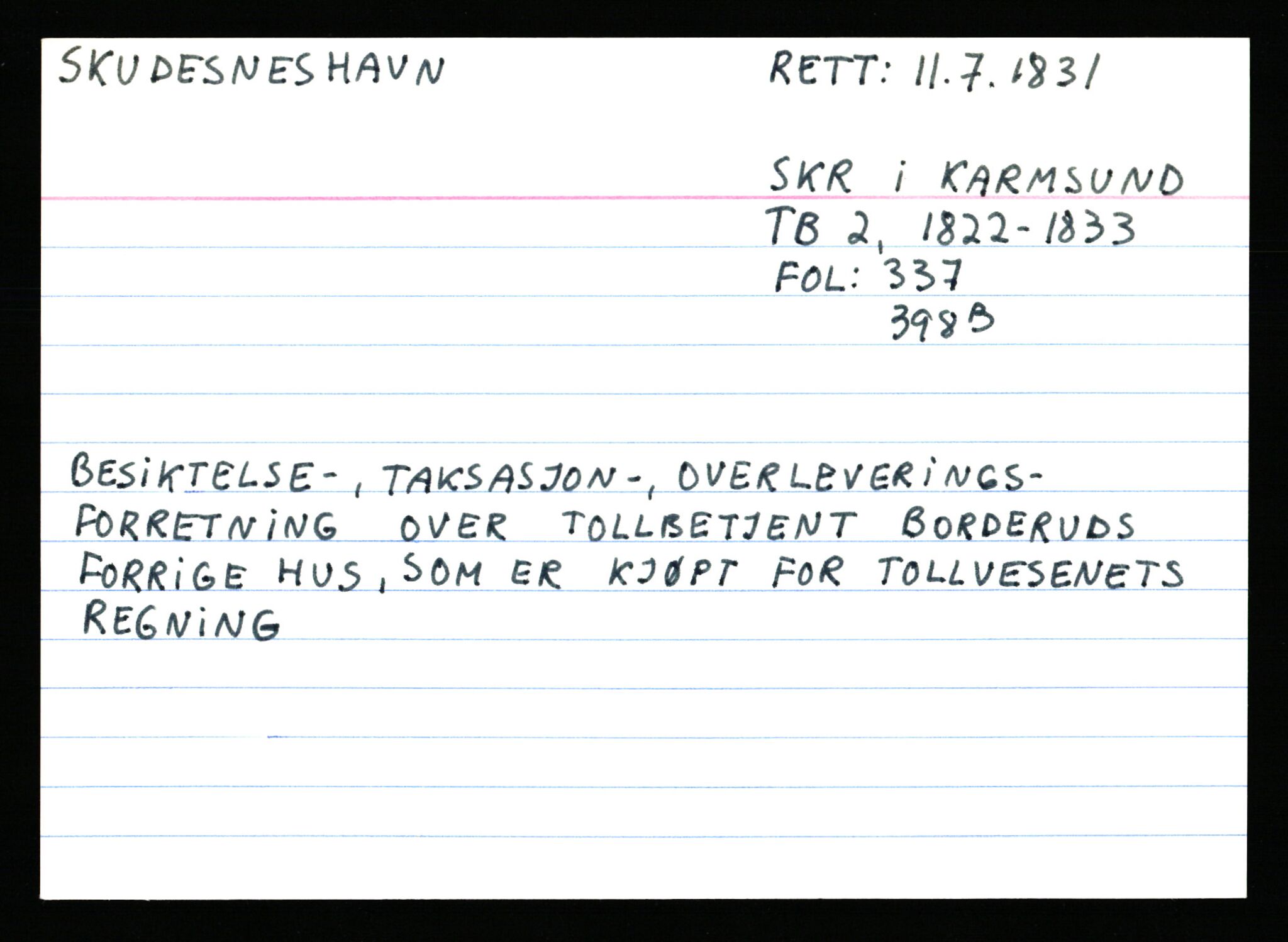 Statsarkivet i Stavanger, AV/SAST-A-101971/03/Y/Ym/L0053: Åstedskort sortert etter gårdsnavn: Skudeneshavn - Solbjør, 1600-1950, p. 18