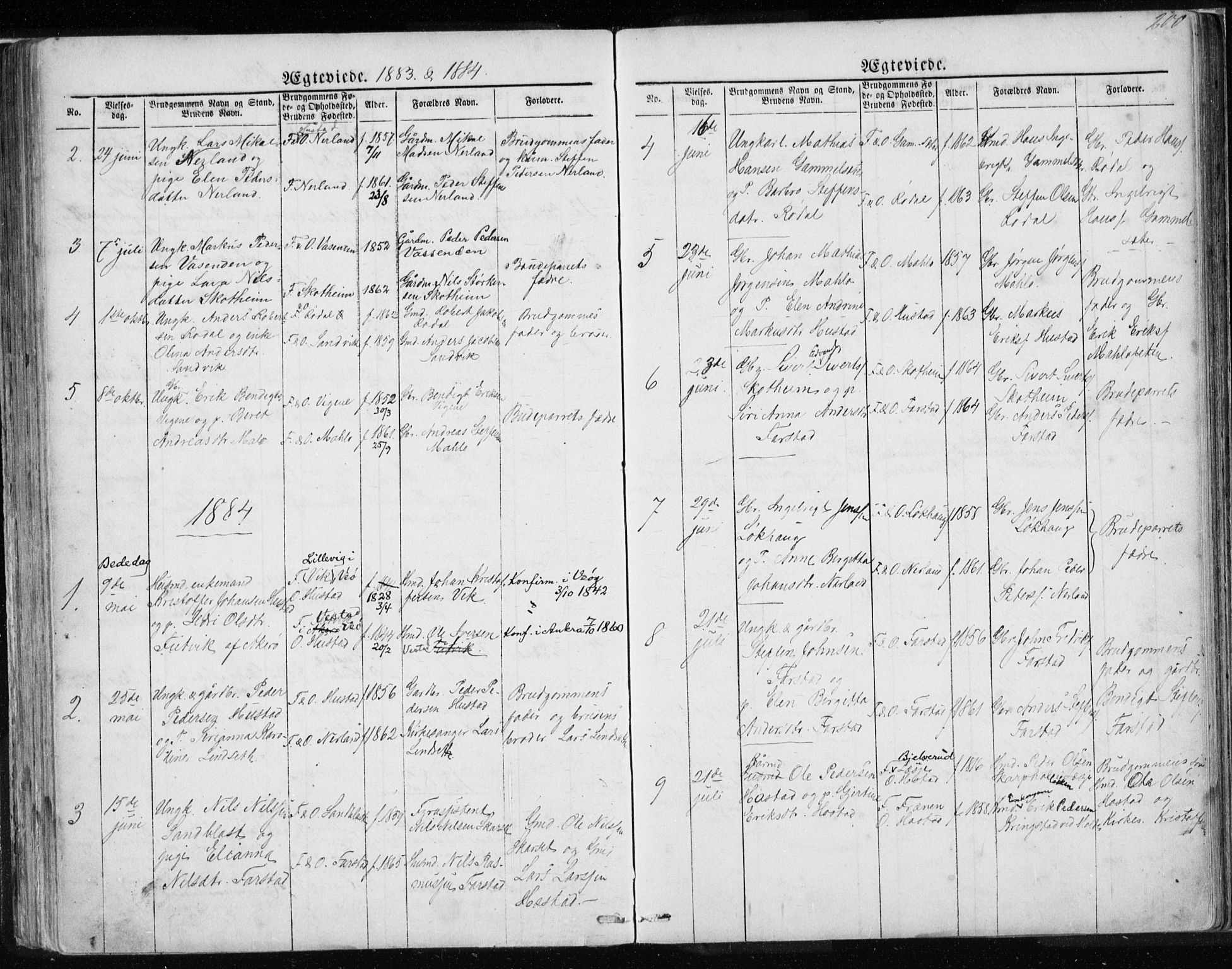 Ministerialprotokoller, klokkerbøker og fødselsregistre - Møre og Romsdal, AV/SAT-A-1454/567/L0782: Parish register (copy) no. 567C02, 1867-1886, p. 200