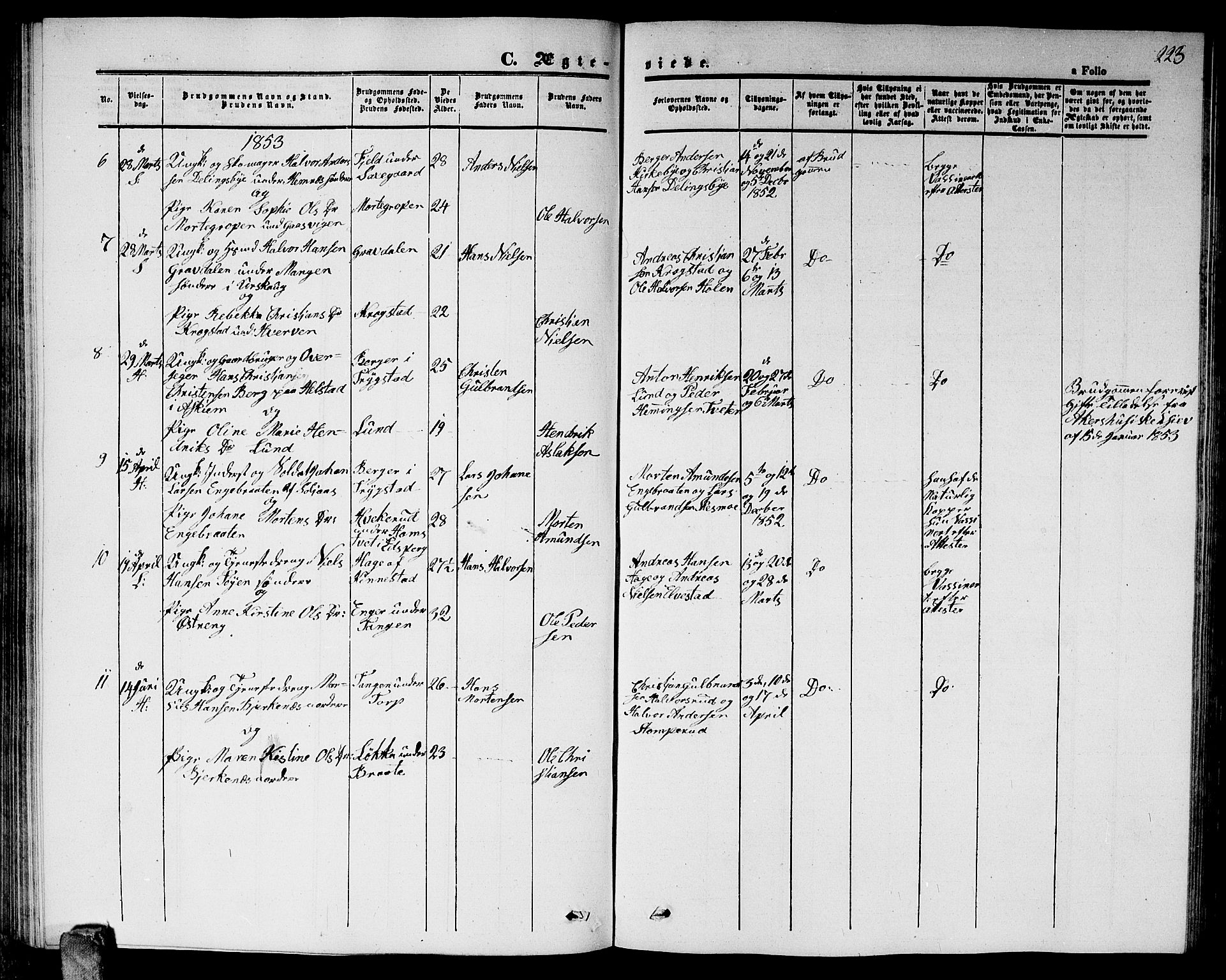 Høland prestekontor Kirkebøker, AV/SAO-A-10346a/G/Ga/L0003: Parish register (copy) no. I 3, 1846-1853, p. 223