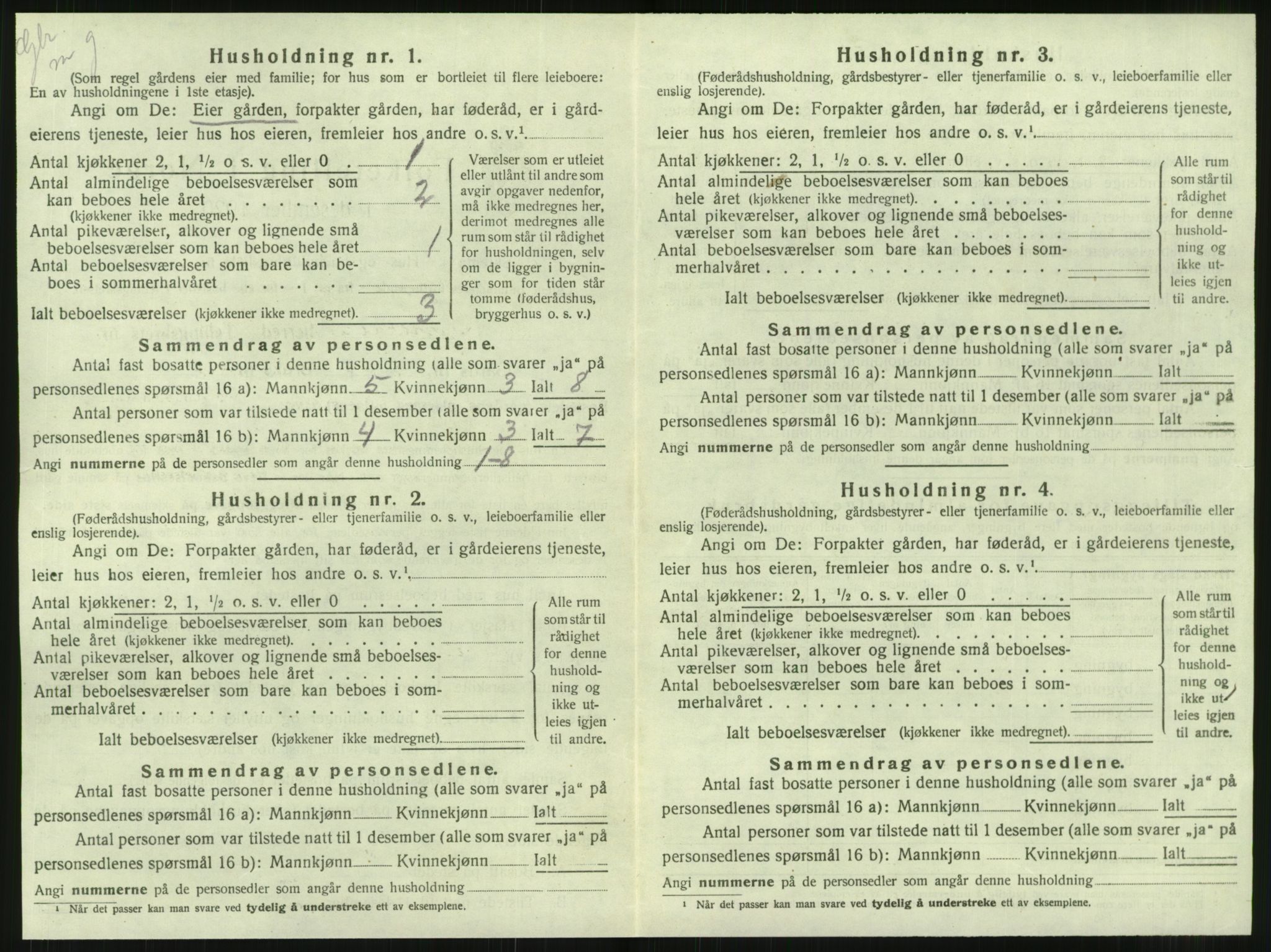 SAT, 1920 census for Sparbu, 1920, p. 1000