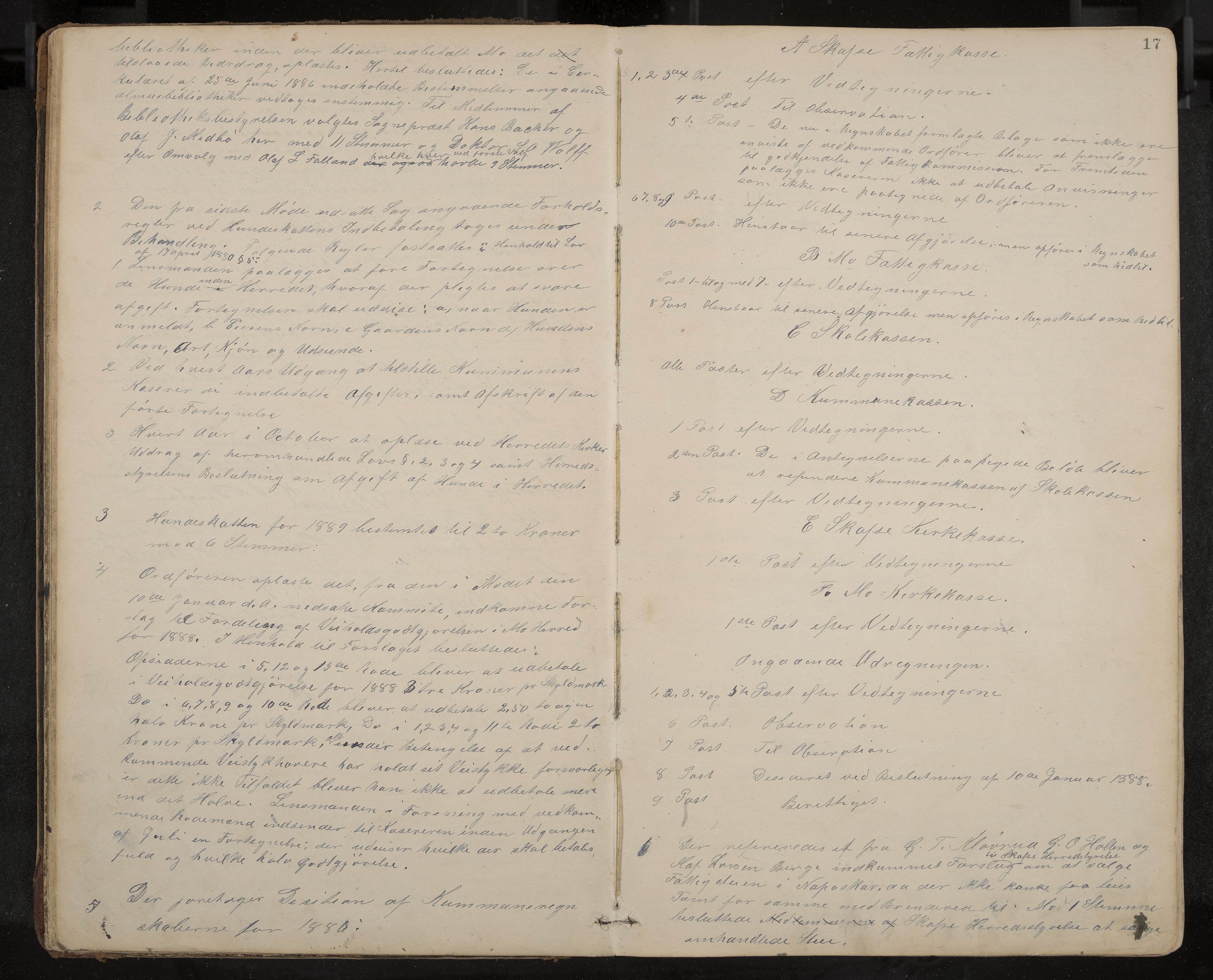 Mo formannskap og sentraladministrasjon, IKAK/0832021/A/L0003: Møtebok, 1886-1903, p. 17