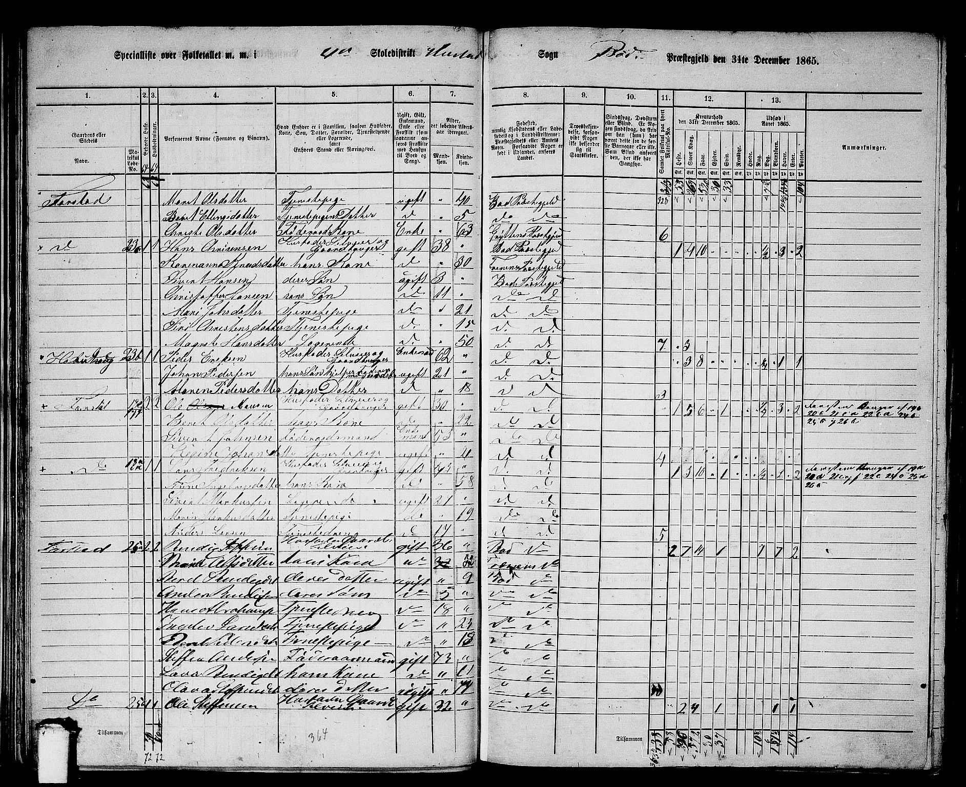 RA, 1865 census for Bud, 1865, p. 23