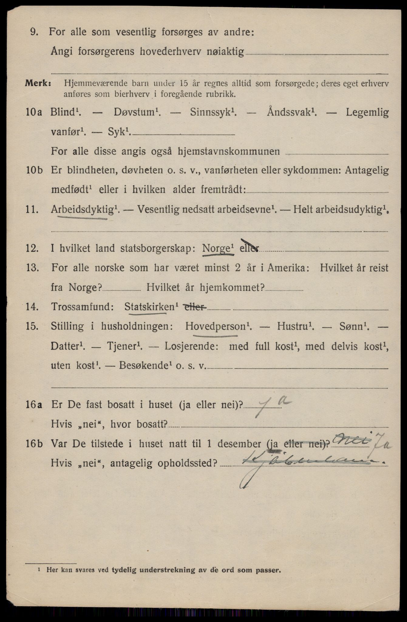 SAT, 1920 census for Trondheim, 1920, p. 119095