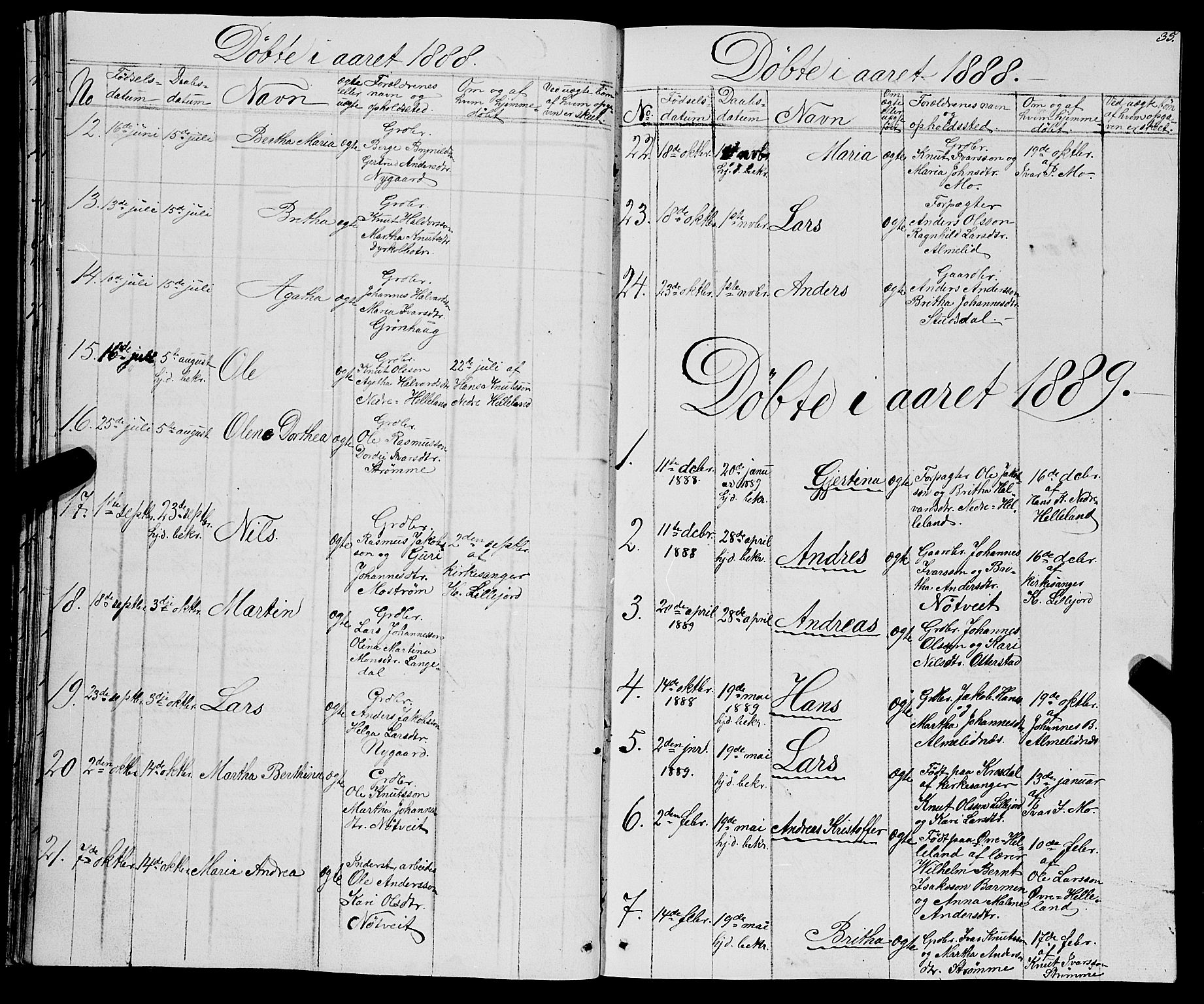 Osterfjorden Soknepresembete, AV/SAB-A-77301: Parish register (copy) no. B 1, 1851-1890, p. 35