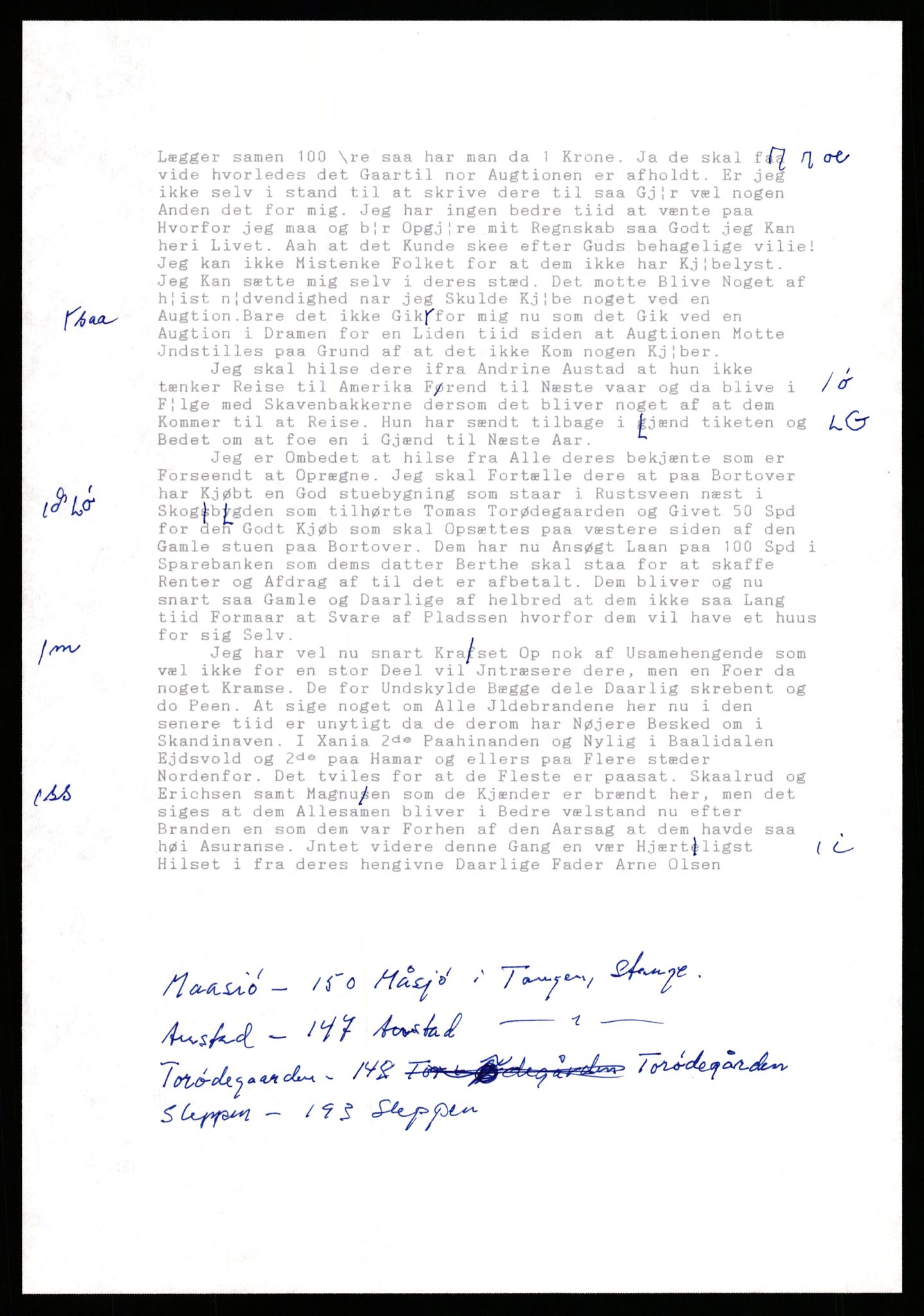 Samlinger til kildeutgivelse, Amerikabrevene, AV/RA-EA-4057/F/L0009: Innlån fra Hedmark: Statsarkivet i Hamar - Wærenskjold, 1838-1914, p. 845