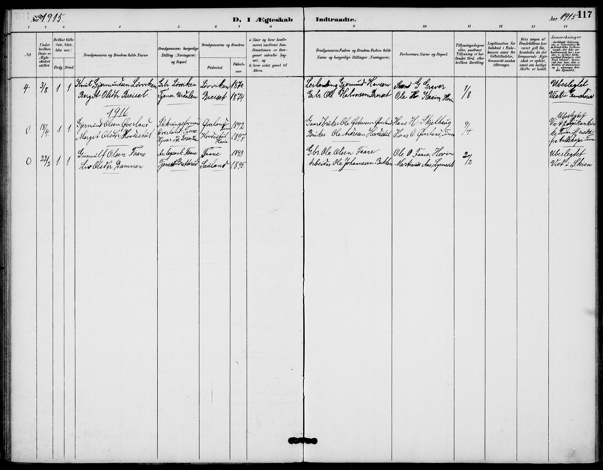 Gransherad kirkebøker, SAKO/A-267/F/Fb/L0005: Parish register (official) no. II 5, 1887-1916, p. 117