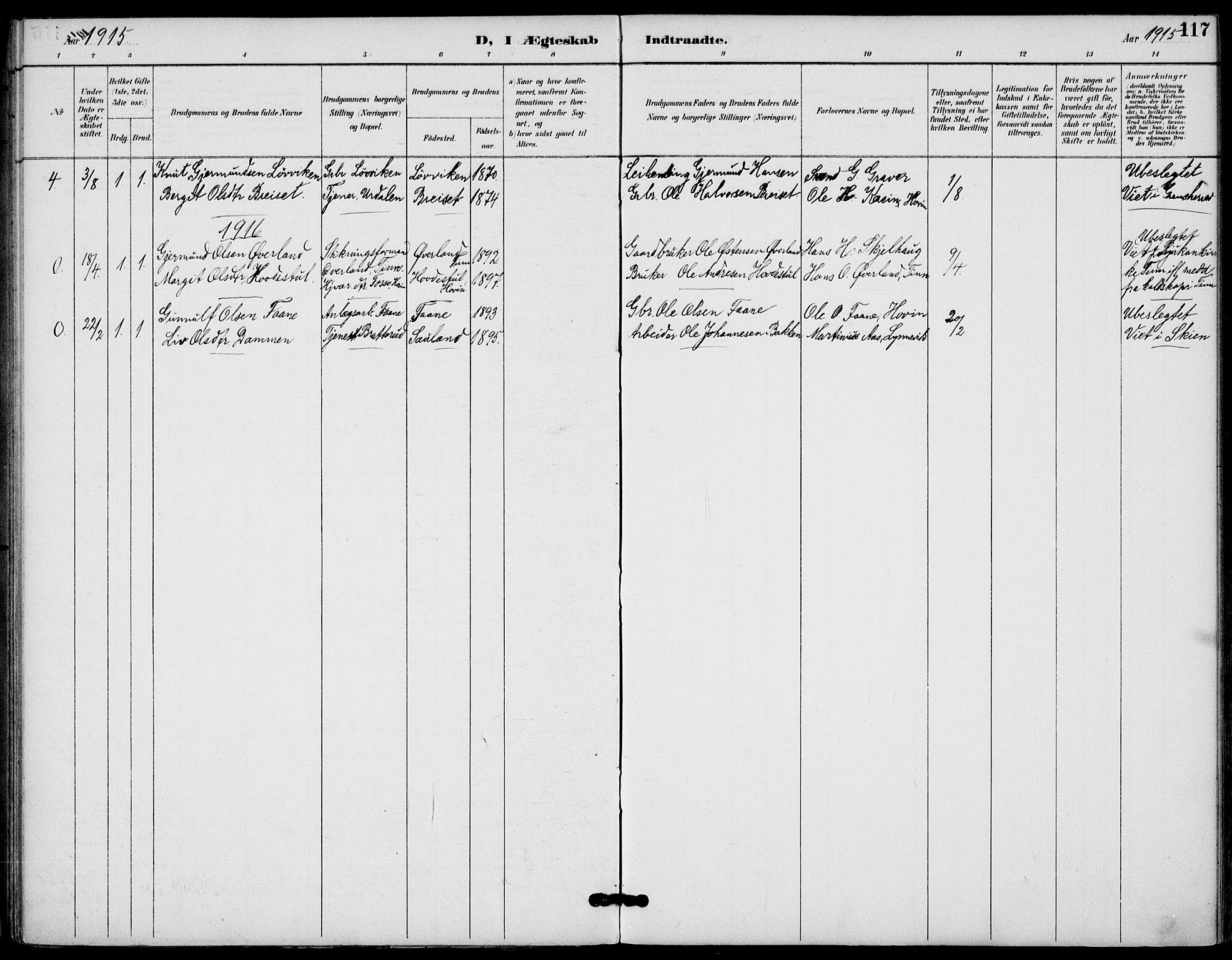 Gransherad kirkebøker, AV/SAKO-A-267/F/Fb/L0005: Parish register (official) no. II 5, 1887-1916, p. 117