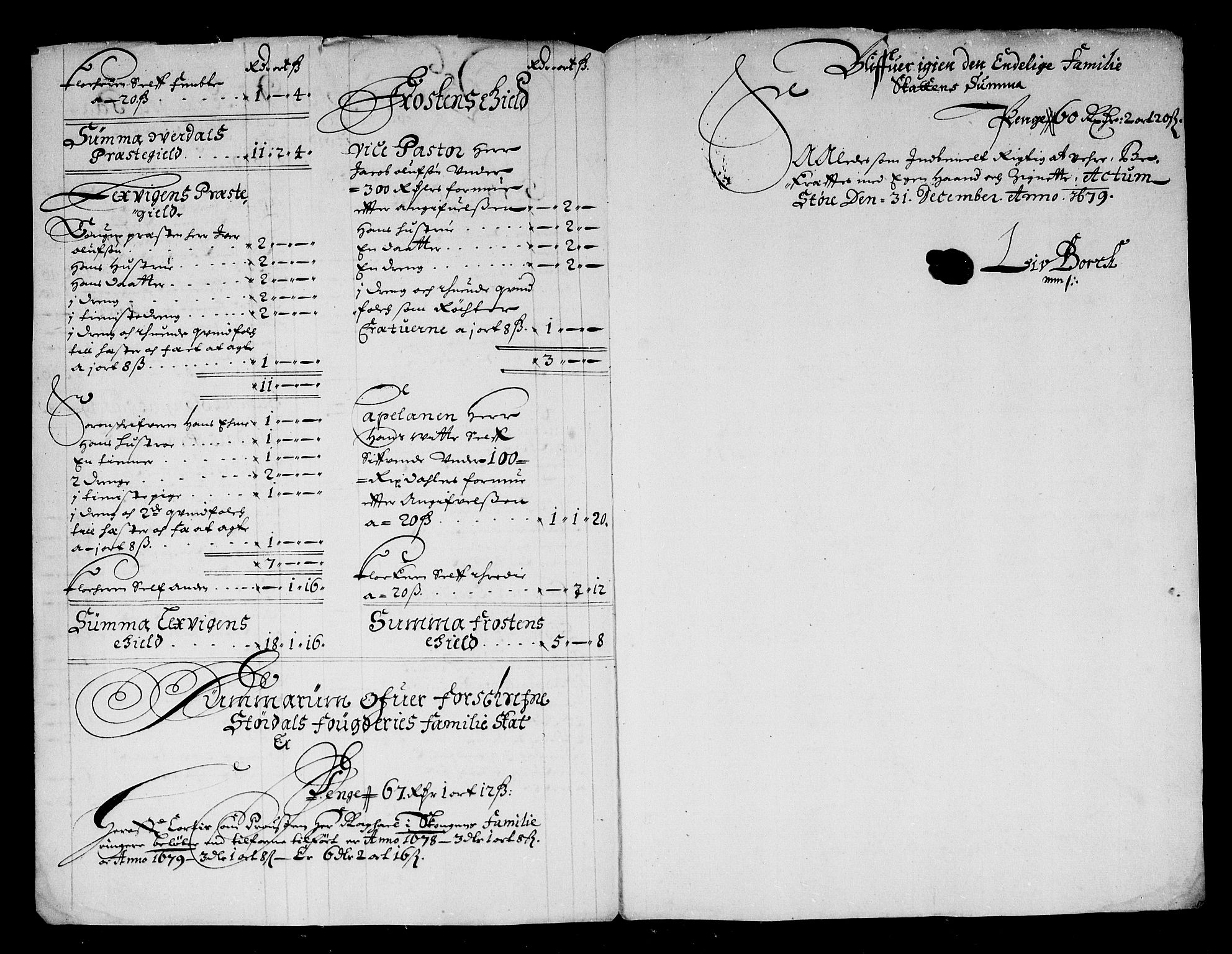 Rentekammeret inntil 1814, Reviderte regnskaper, Stiftamtstueregnskaper, Trondheim stiftamt og Nordland amt, AV/RA-EA-6044/R/Re/L0054: Trondheim stiftamt og Nordland amt, 1679