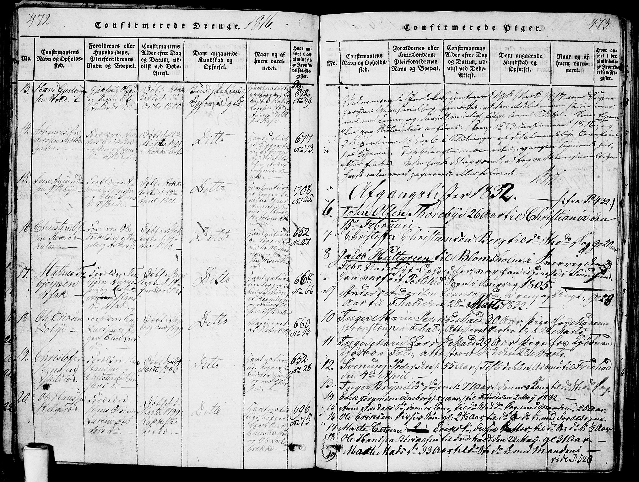 Berg prestekontor Kirkebøker, SAO/A-10902/G/Ga/L0001: Parish register (copy) no. I 1, 1815-1832, p. 472-473