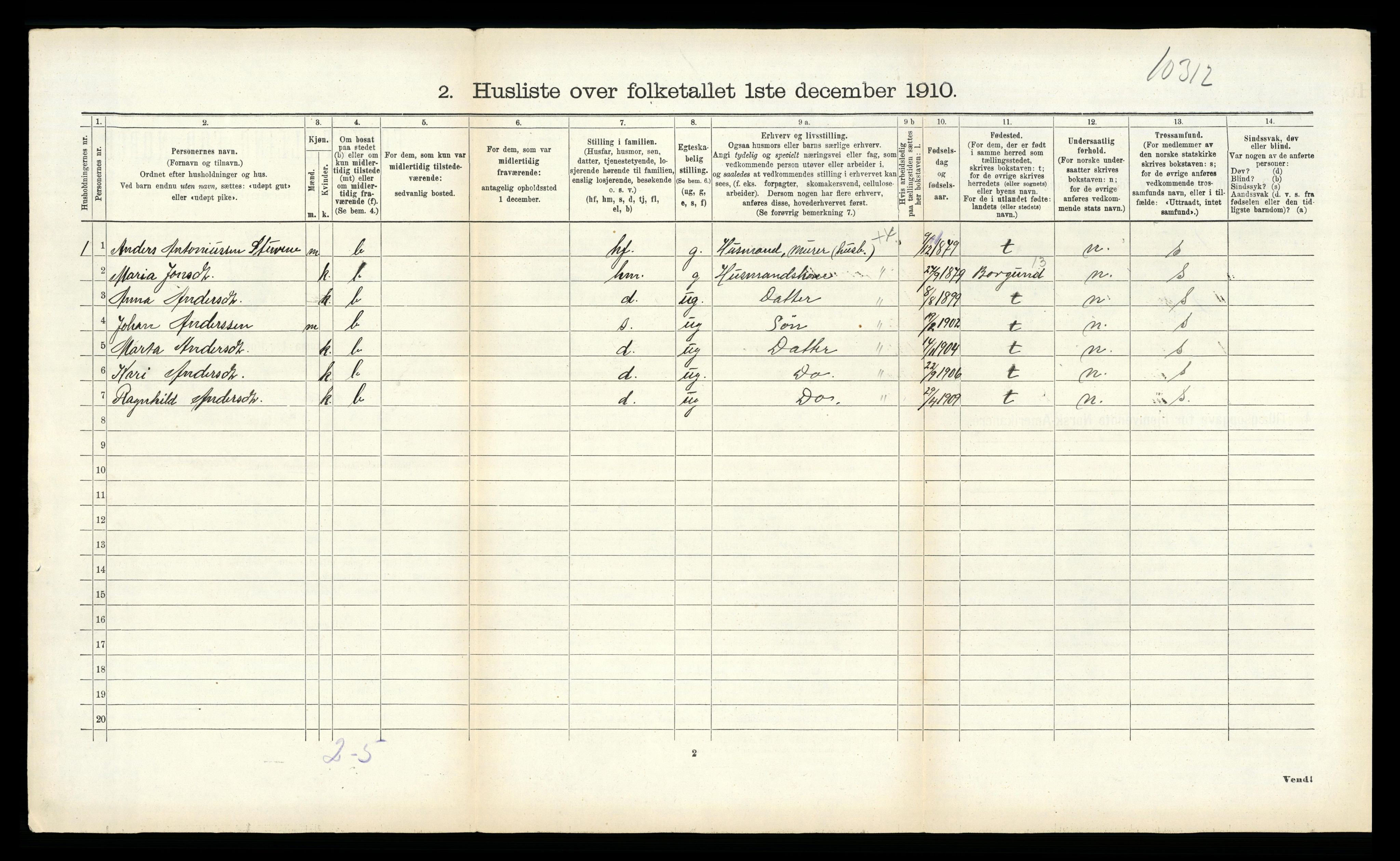 RA, 1910 census for Lærdal, 1910, p. 713