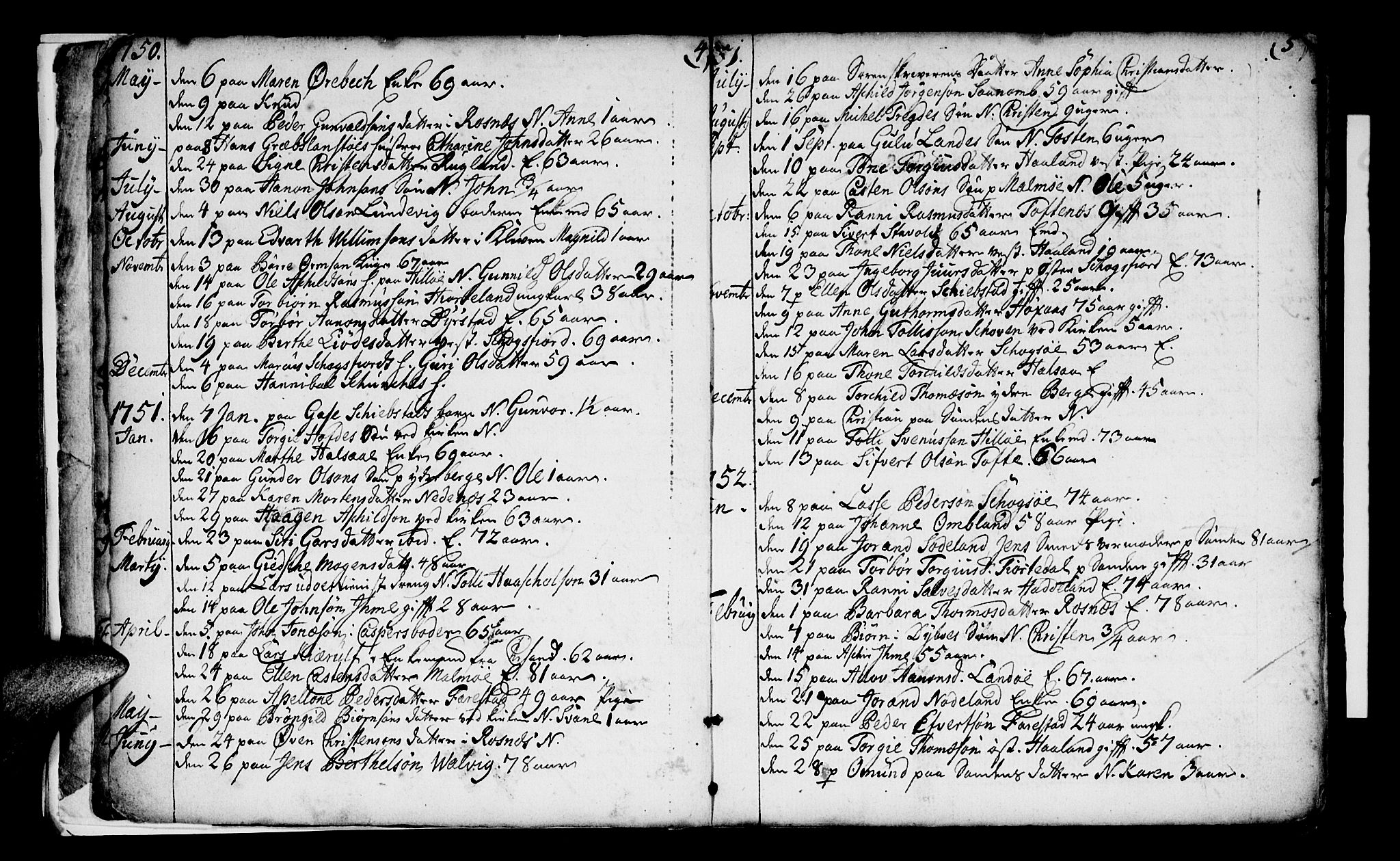 Mandal sokneprestkontor, SAK/1111-0030/F/Fa/Faa/L0005: Parish register (official) no. A 5, 1748-1803, p. 4-5