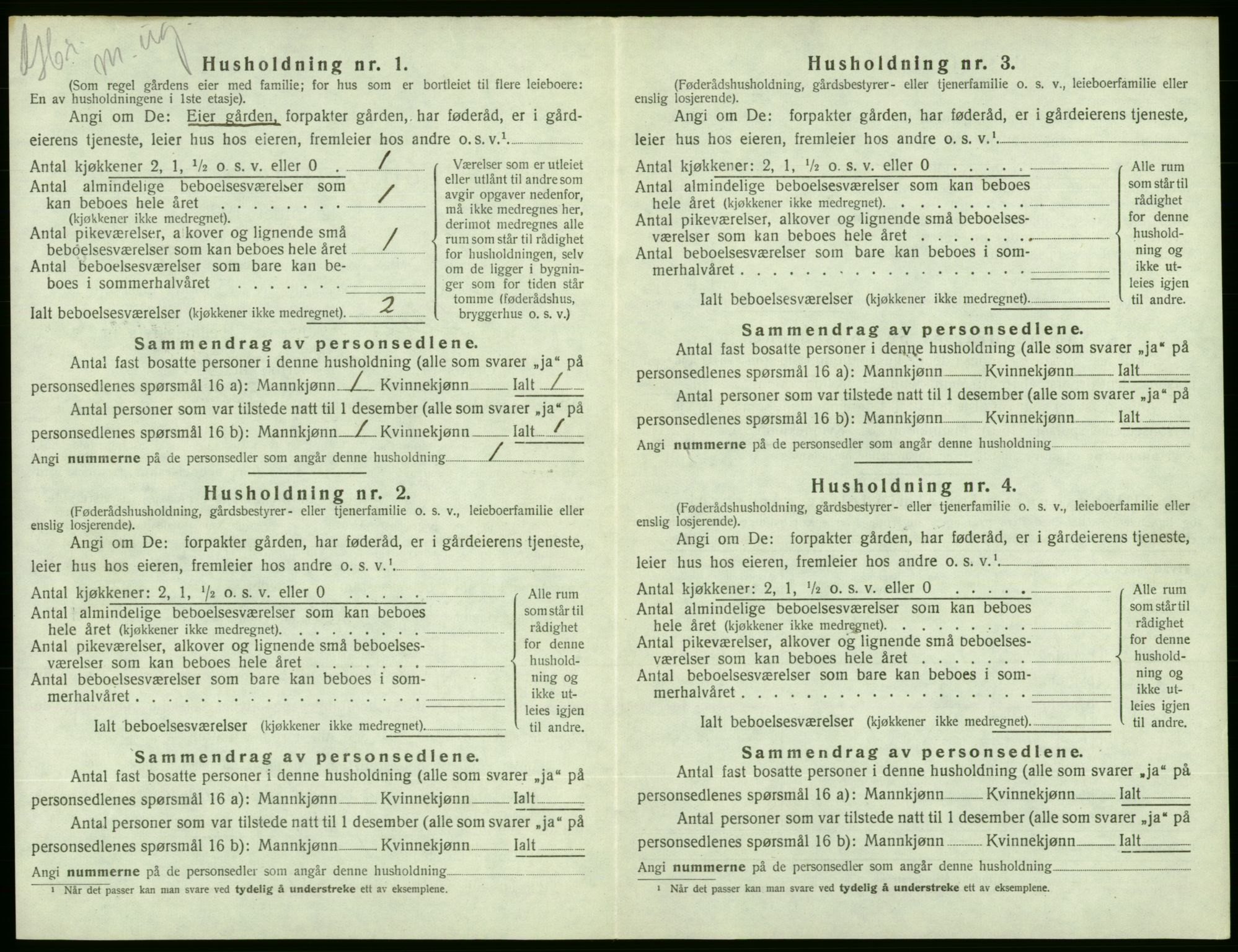 SAB, 1920 census for Ølen, 1920, p. 509