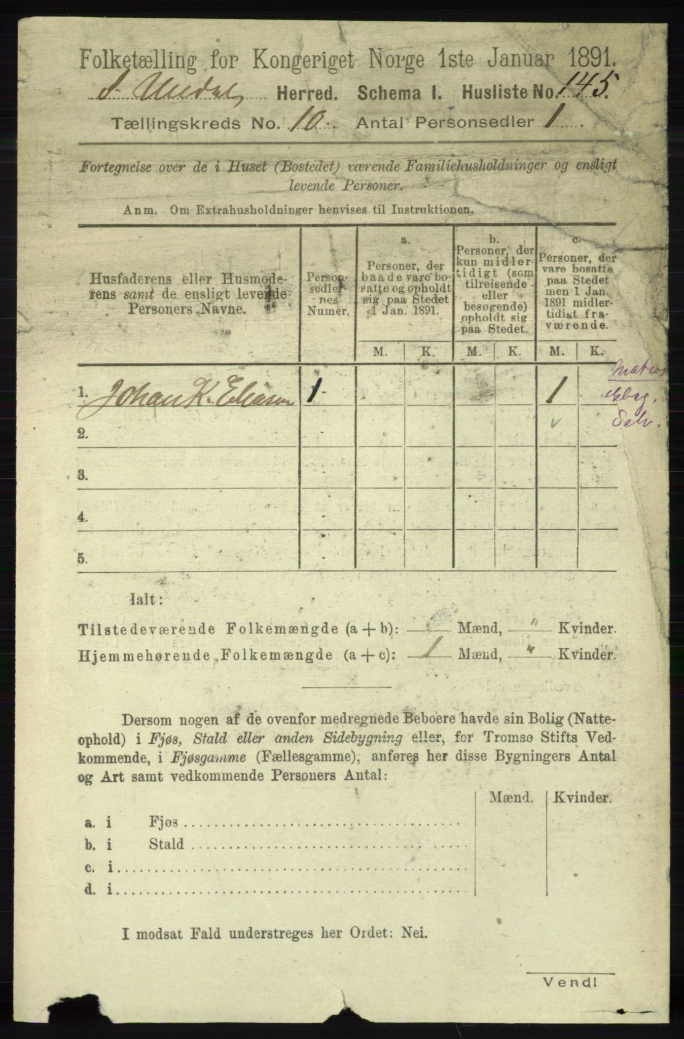 RA, 1891 census for 1029 Sør-Audnedal, 1891, p. 4429