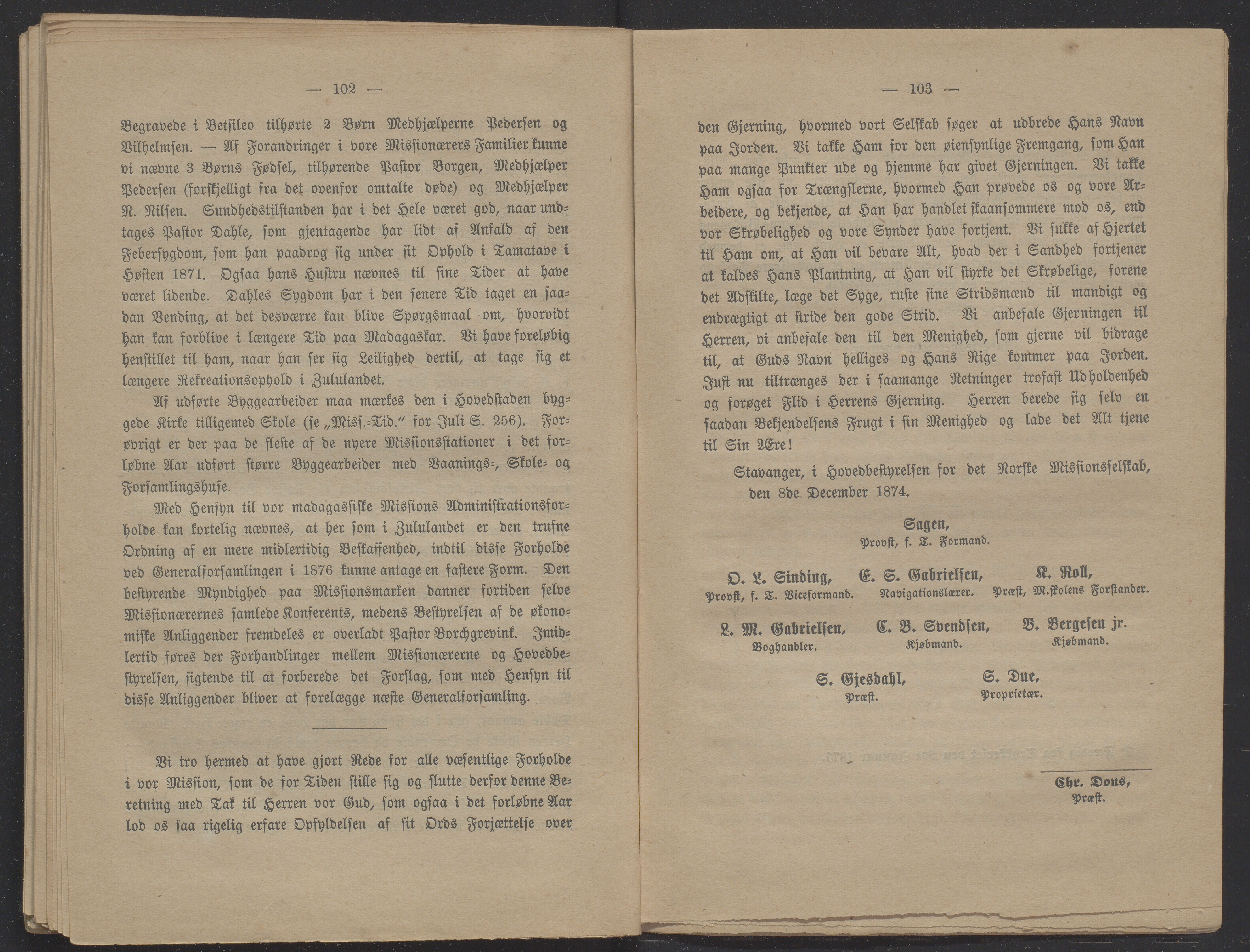 Det Norske Misjonsselskap - hovedadministrasjonen, VID/MA-A-1045/D/Db/Dba/L0338/0002: Beretninger, Bøker, Skrifter o.l   / Årsberetninger 32, 1874, p. 102-103