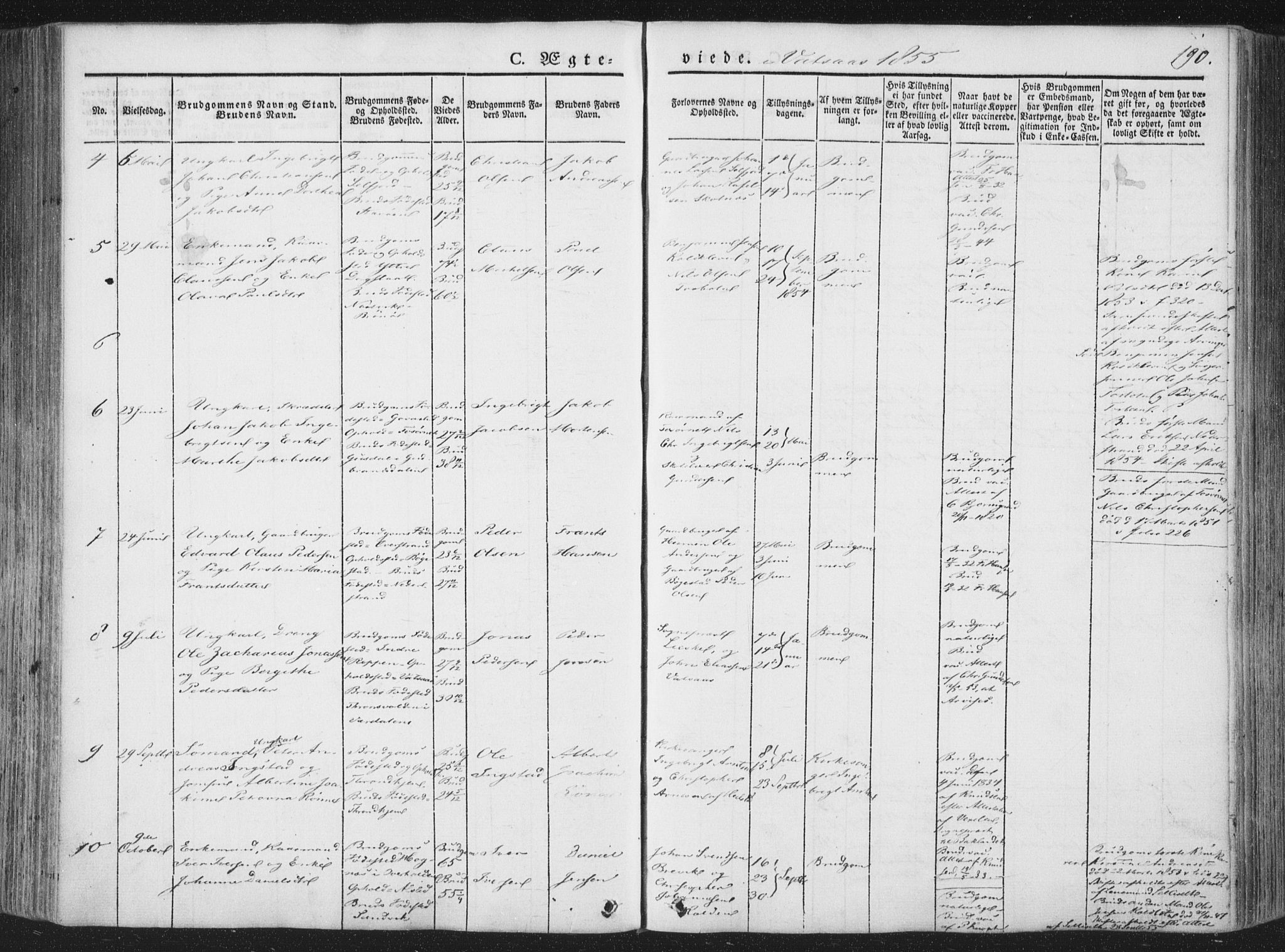 Ministerialprotokoller, klokkerbøker og fødselsregistre - Nordland, AV/SAT-A-1459/810/L0144: Parish register (official) no. 810A07 /1, 1841-1862, p. 190