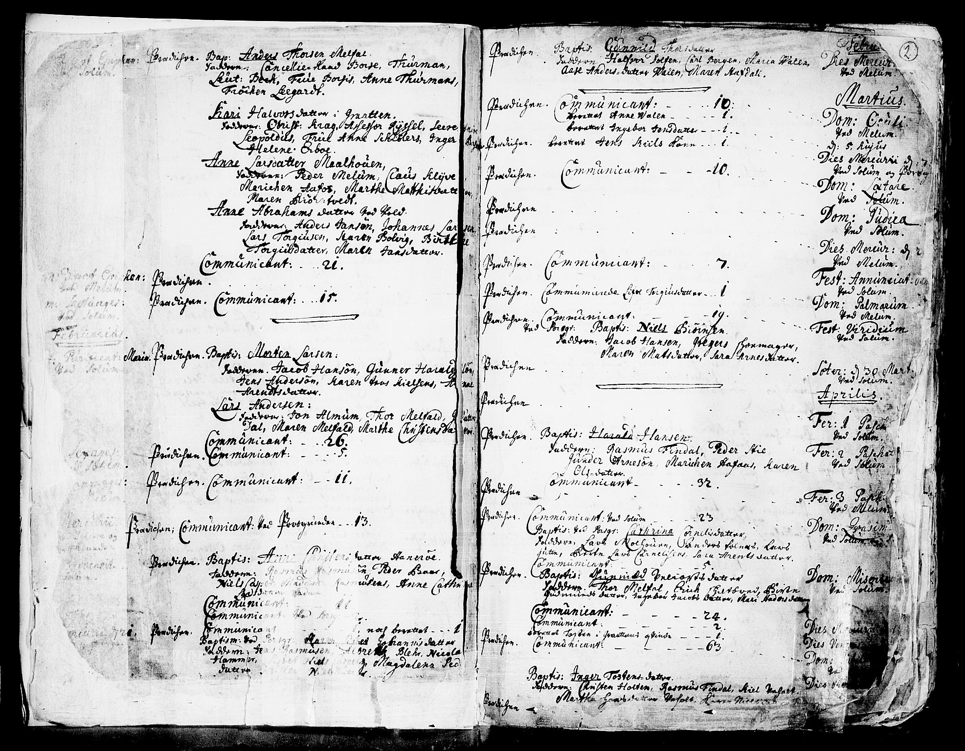 Solum kirkebøker, SAKO/A-306/F/Fa/L0002: Parish register (official) no. I 2, 1713-1761, p. 2
