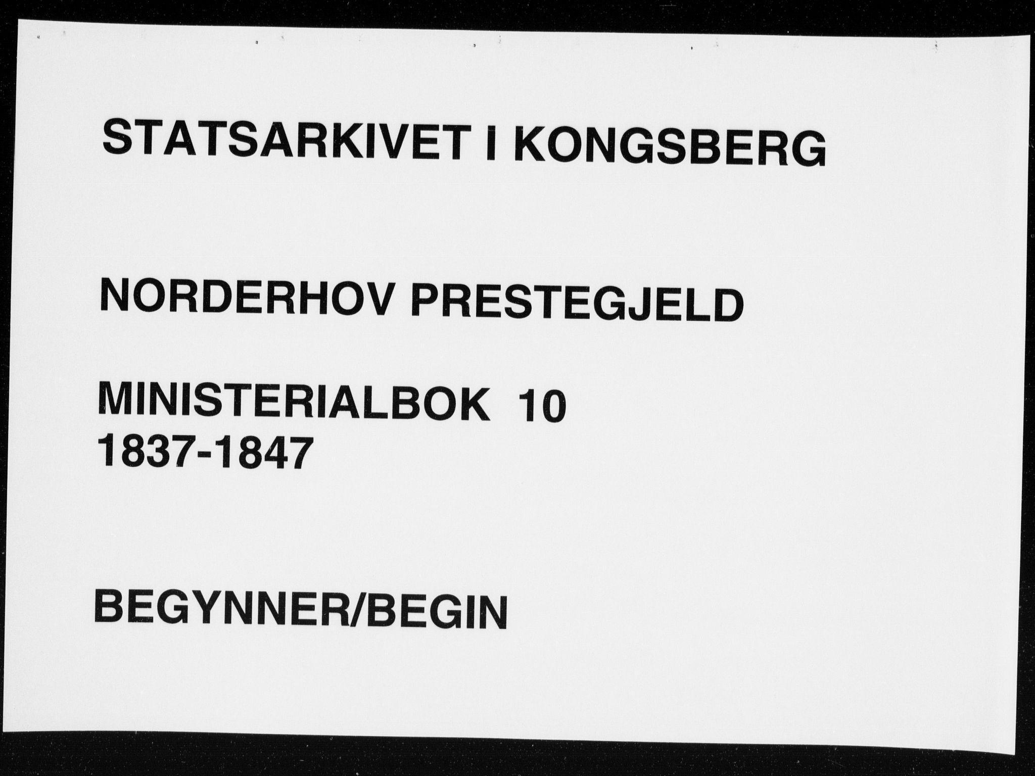 Norderhov kirkebøker, SAKO/A-237/F/Fa/L0010: Parish register (official) no. 10, 1837-1847