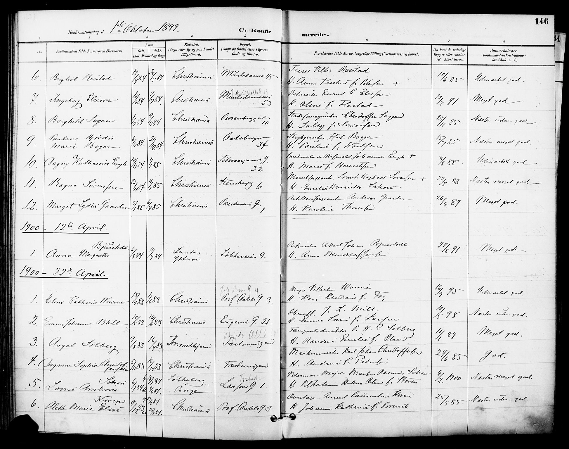 Garnisonsmenigheten Kirkebøker, SAO/A-10846/F/Fa/L0013: Parish register (official) no. 13, 1894-1904, p. 146