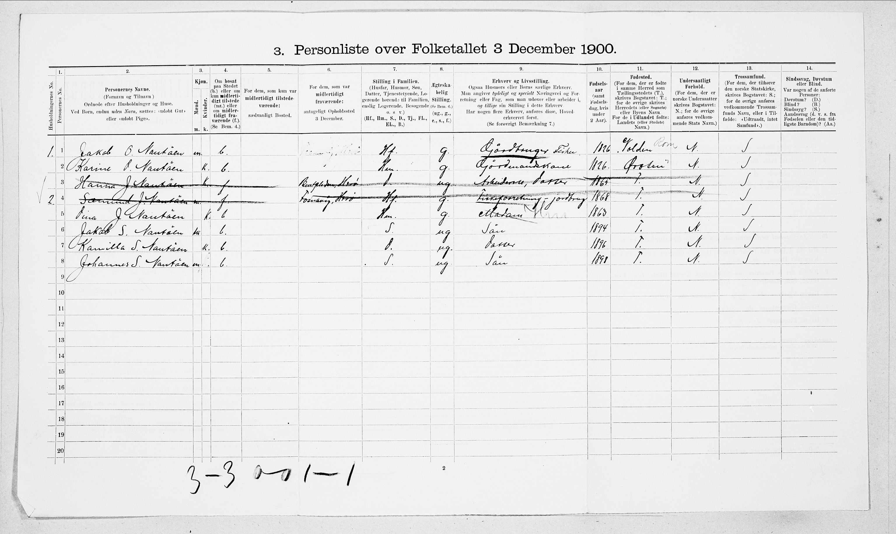 SAT, 1900 census for Herøy, 1900, p. 665