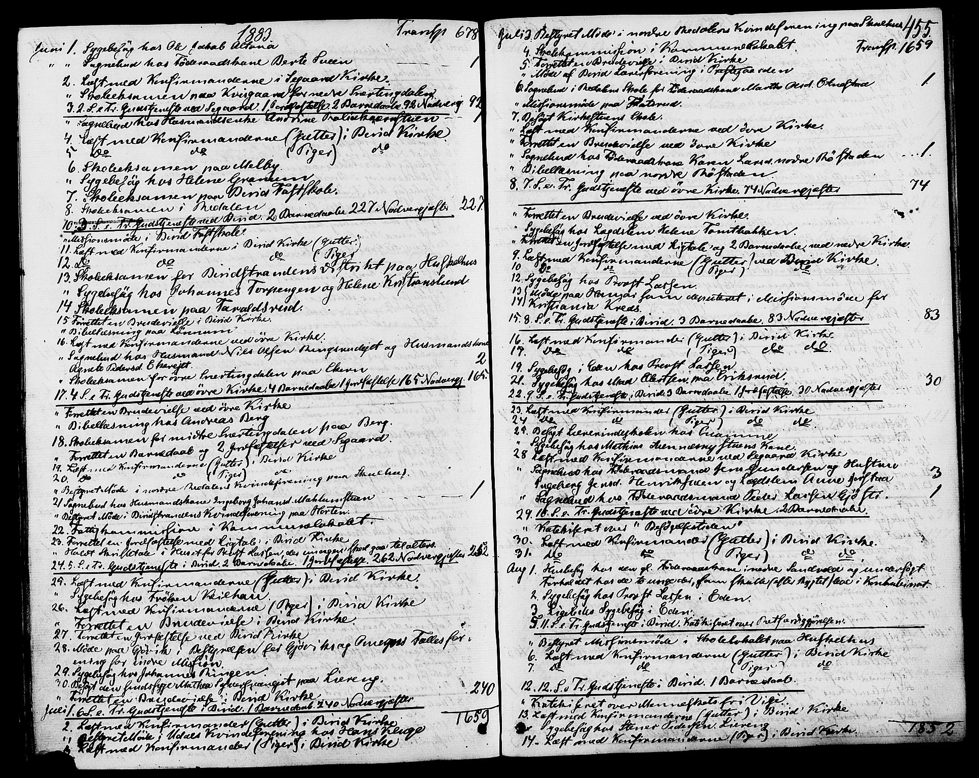 Biri prestekontor, AV/SAH-PREST-096/H/Ha/Haa/L0006: Parish register (official) no. 6, 1877-1886, p. 455