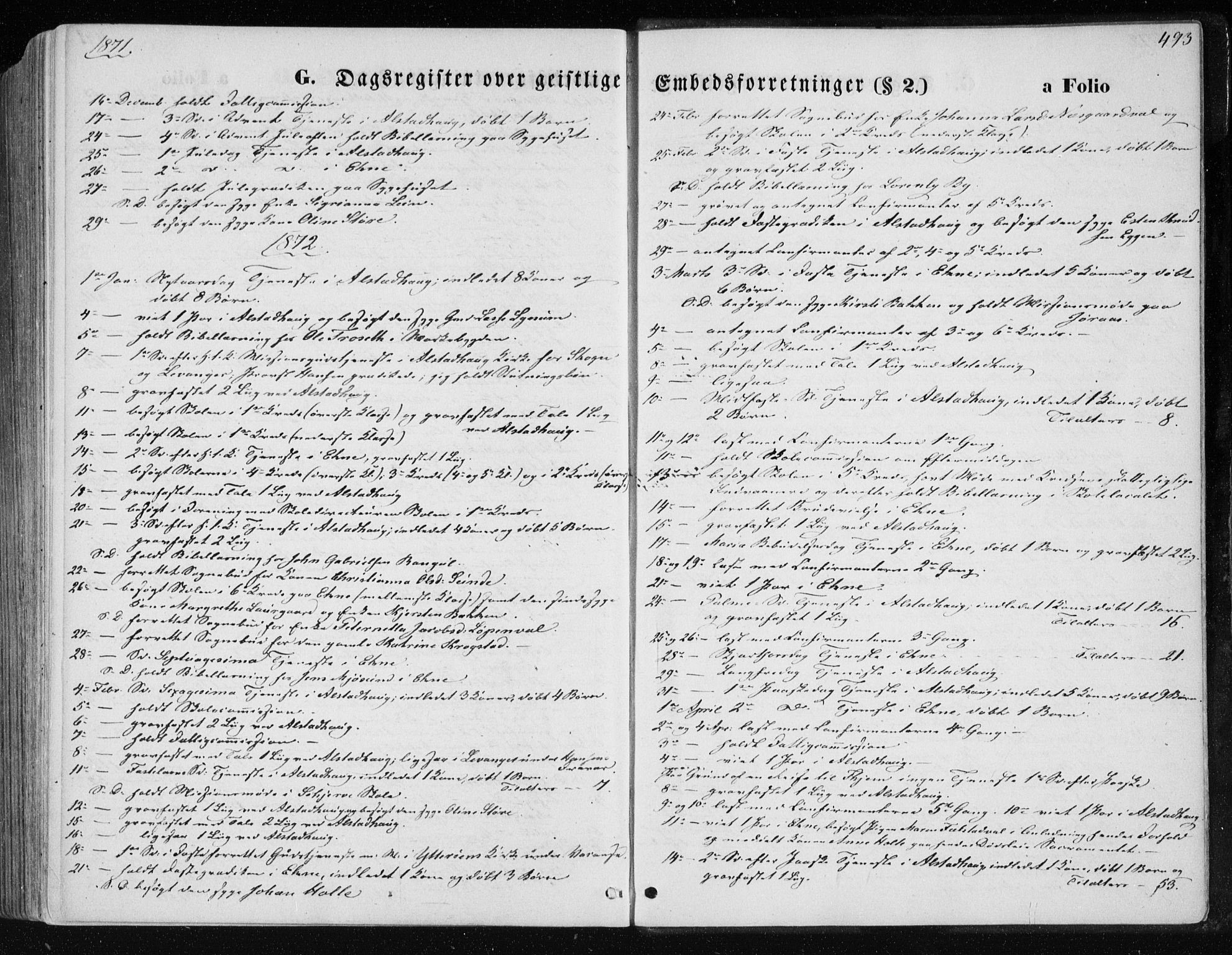Ministerialprotokoller, klokkerbøker og fødselsregistre - Nord-Trøndelag, SAT/A-1458/717/L0157: Parish register (official) no. 717A08 /1, 1863-1877, p. 493