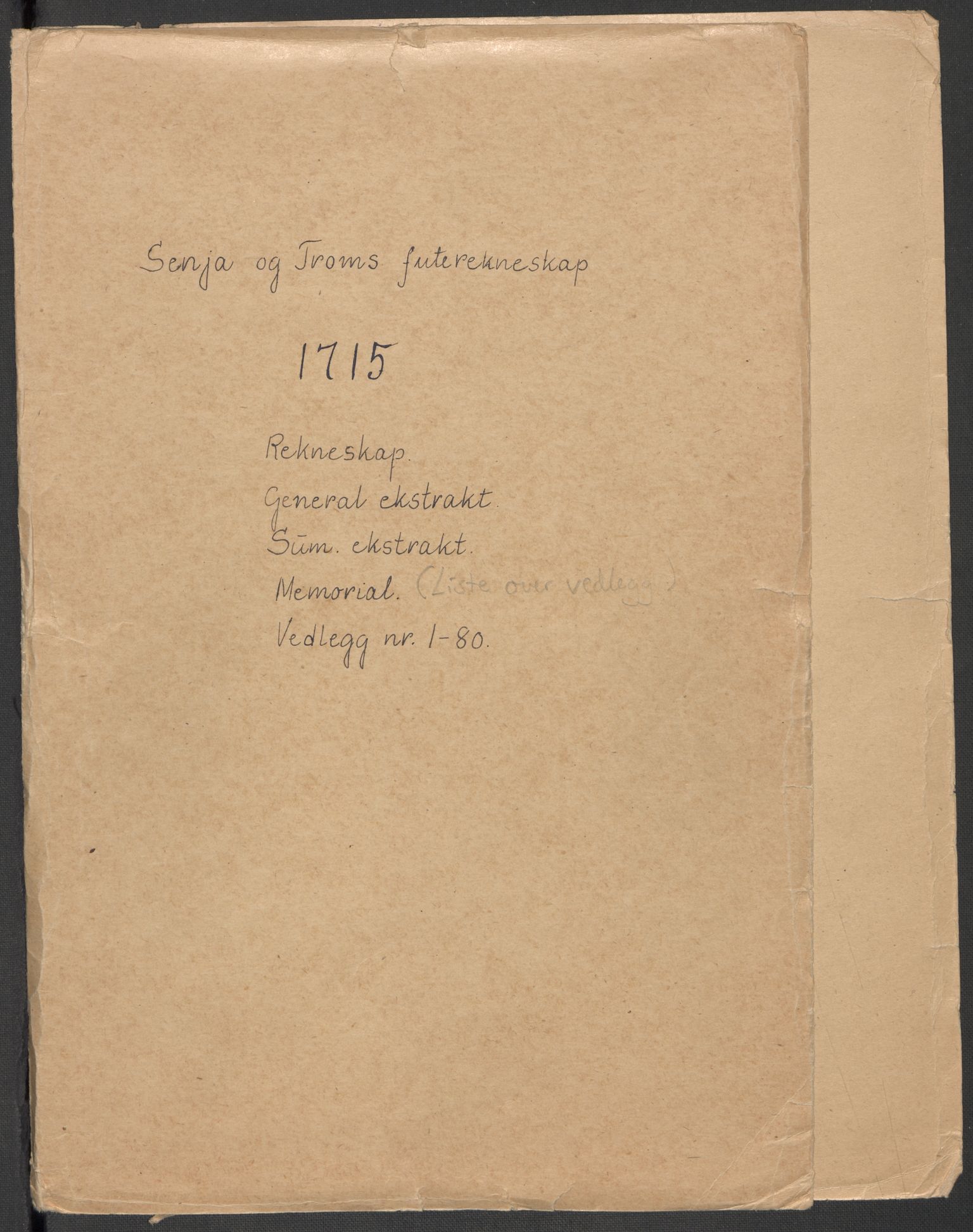 Rentekammeret inntil 1814, Reviderte regnskaper, Fogderegnskap, AV/RA-EA-4092/R68/L4761: Fogderegnskap Senja og Troms, 1715, p. 2
