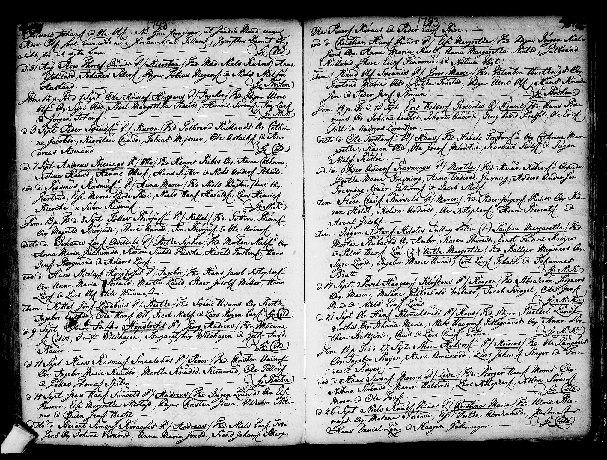 Kongsberg kirkebøker, AV/SAKO-A-22/F/Fa/L0002: Parish register (official) no. I 2, 1721-1743, p. 448-449