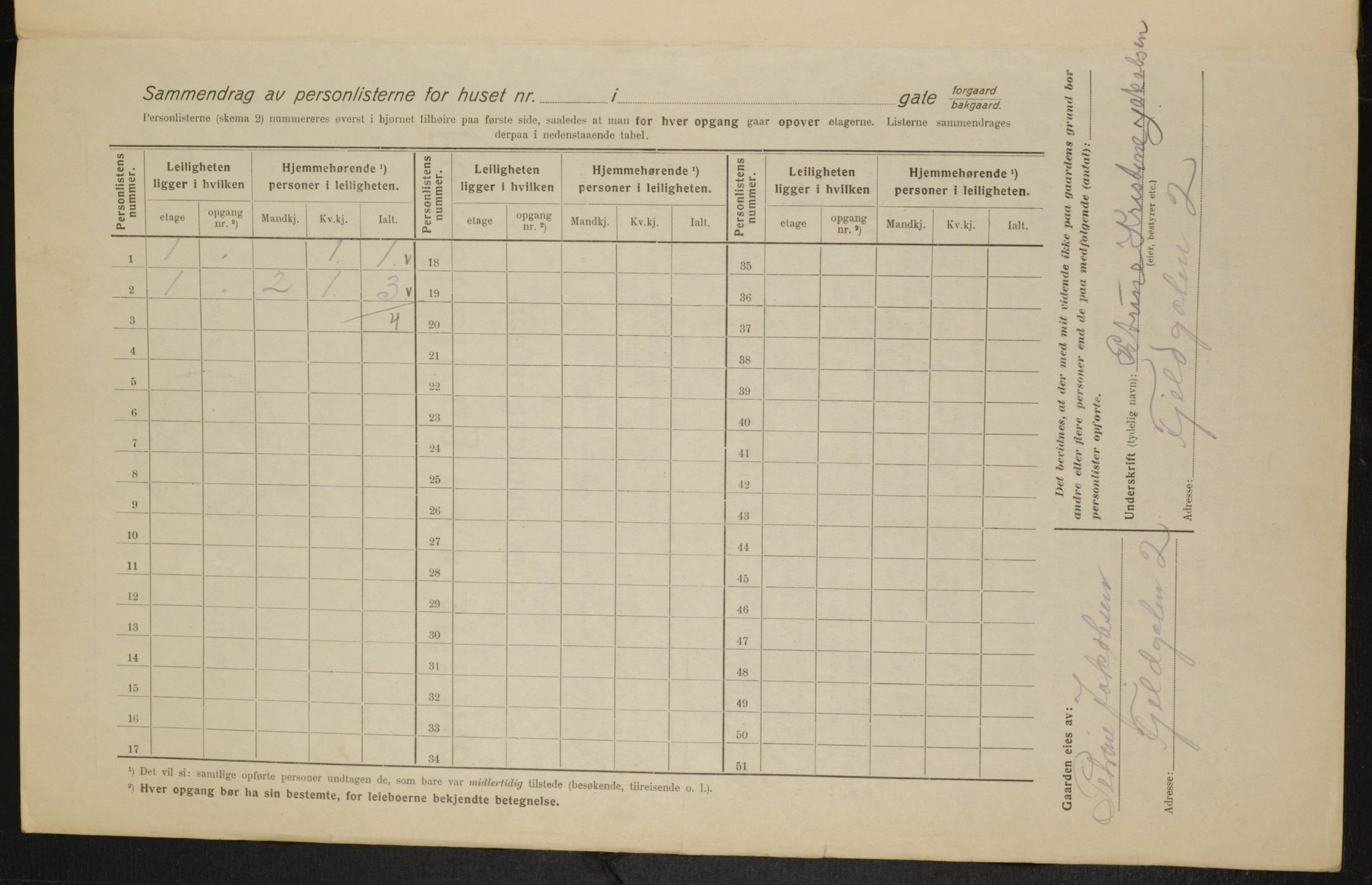 OBA, Municipal Census 1916 for Kristiania, 1916, p. 24683