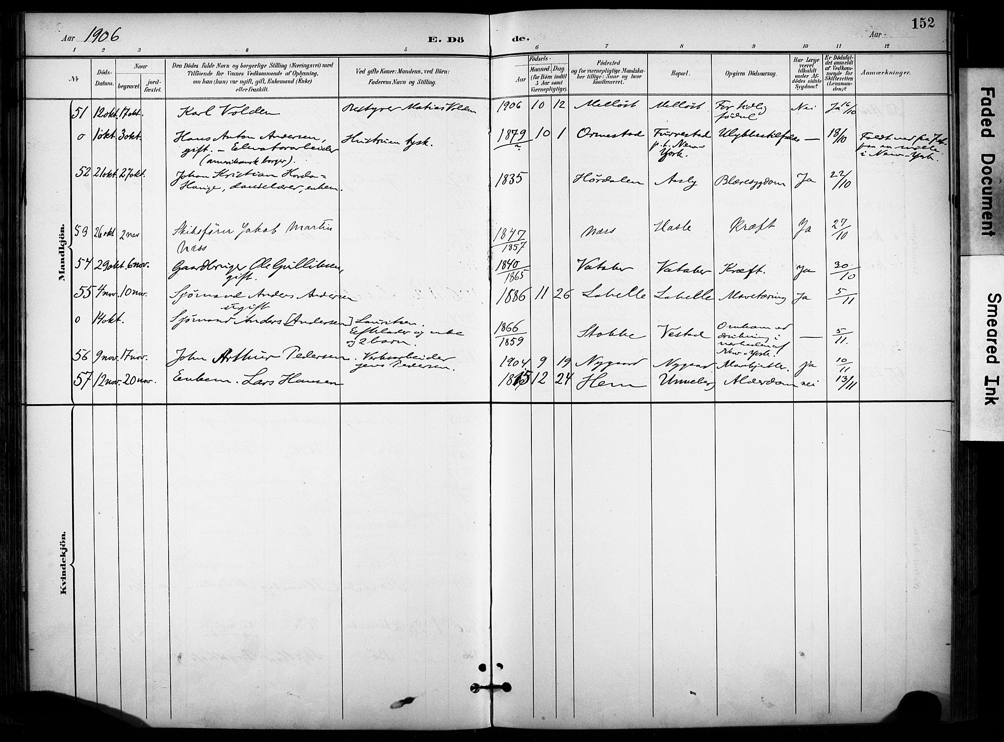 Sandar kirkebøker, AV/SAKO-A-243/F/Fa/L0015: Parish register (official) no. 15, 1896-1907, p. 152