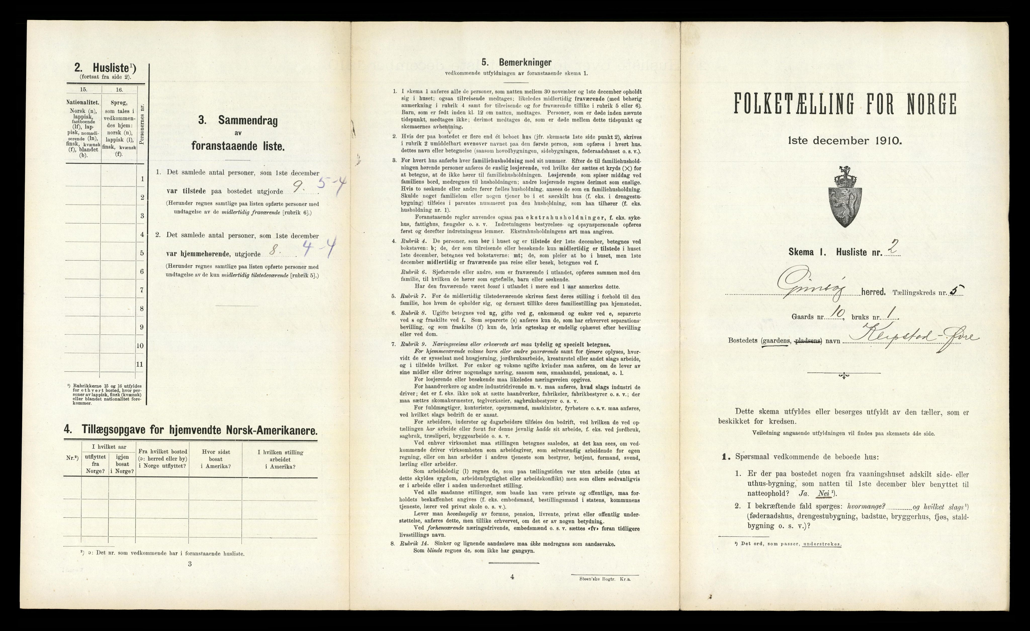 RA, 1910 census for Gimsøy, 1910, p. 345