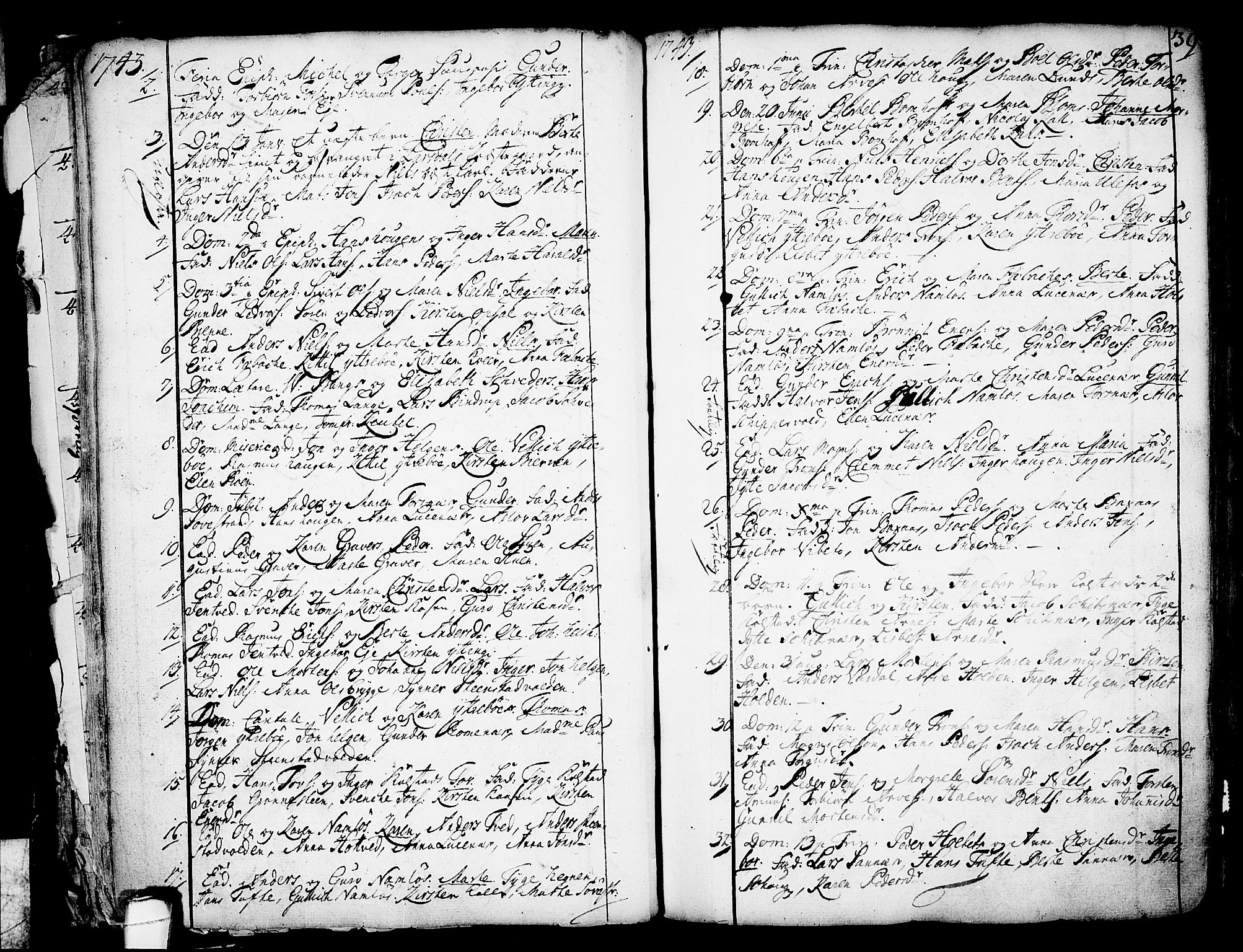 Holla kirkebøker, SAKO/A-272/F/Fa/L0001: Parish register (official) no. 1, 1717-1779, p. 39