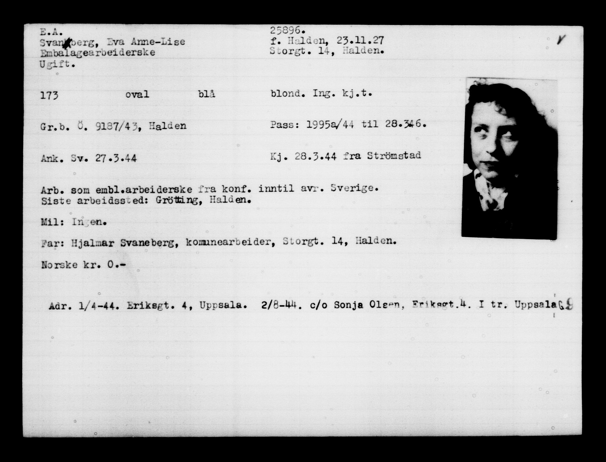 Den Kgl. Norske Legasjons Flyktningskontor, AV/RA-S-6753/V/Va/L0011: Kjesäterkartoteket.  Flyktningenr. 25300-28349, 1940-1945, p. 620