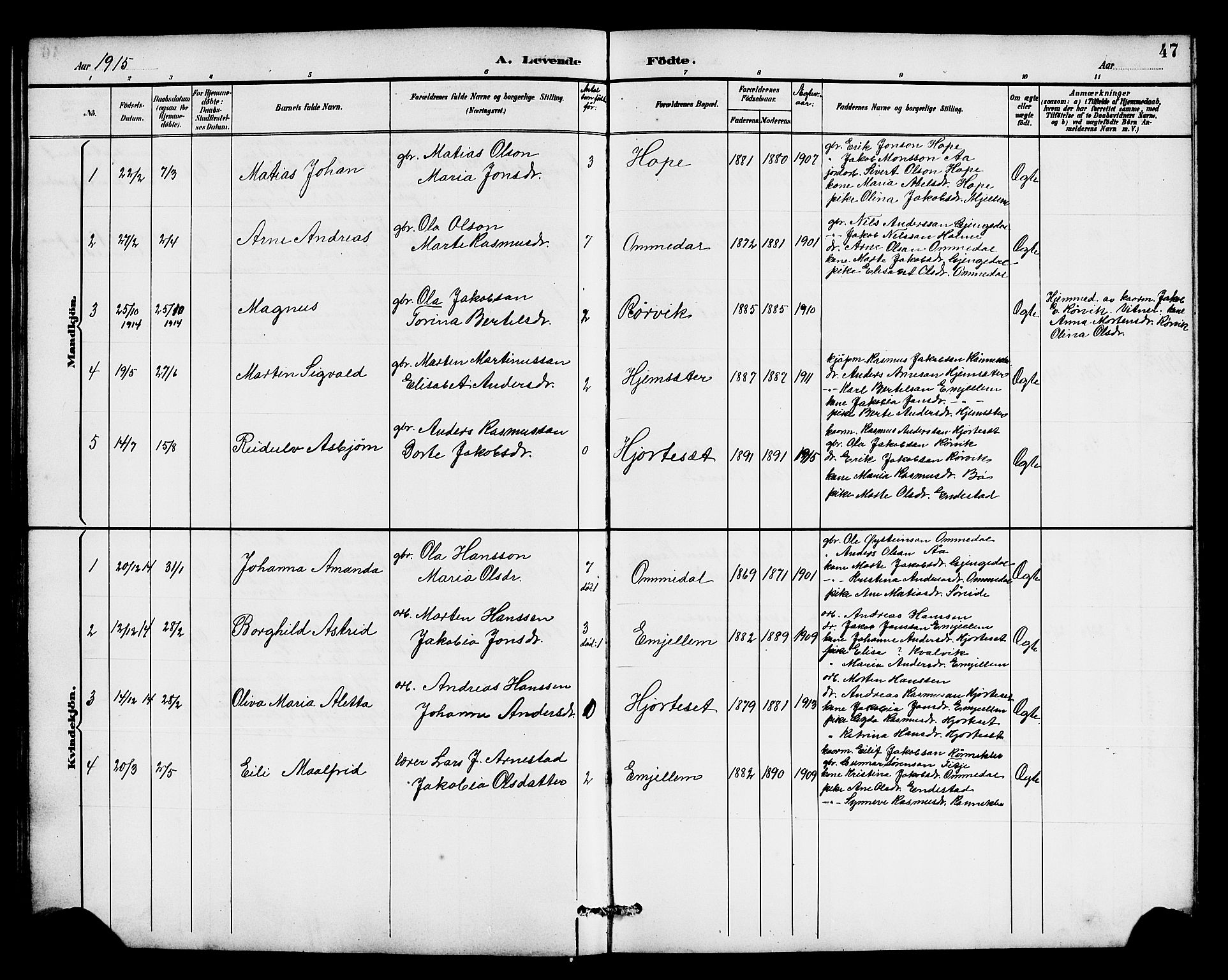 Gloppen sokneprestembete, AV/SAB-A-80101/H/Hab/Habe/L0001: Parish register (copy) no. E 1, 1891-1917, p. 47