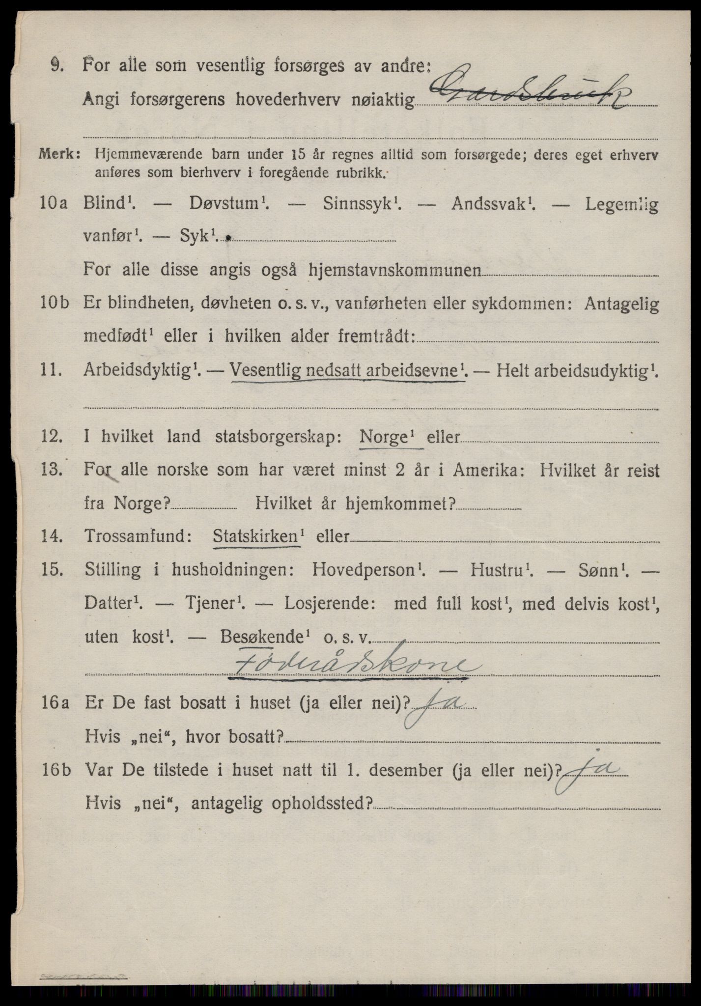 SAT, 1920 census for Vestnes, 1920, p. 4362