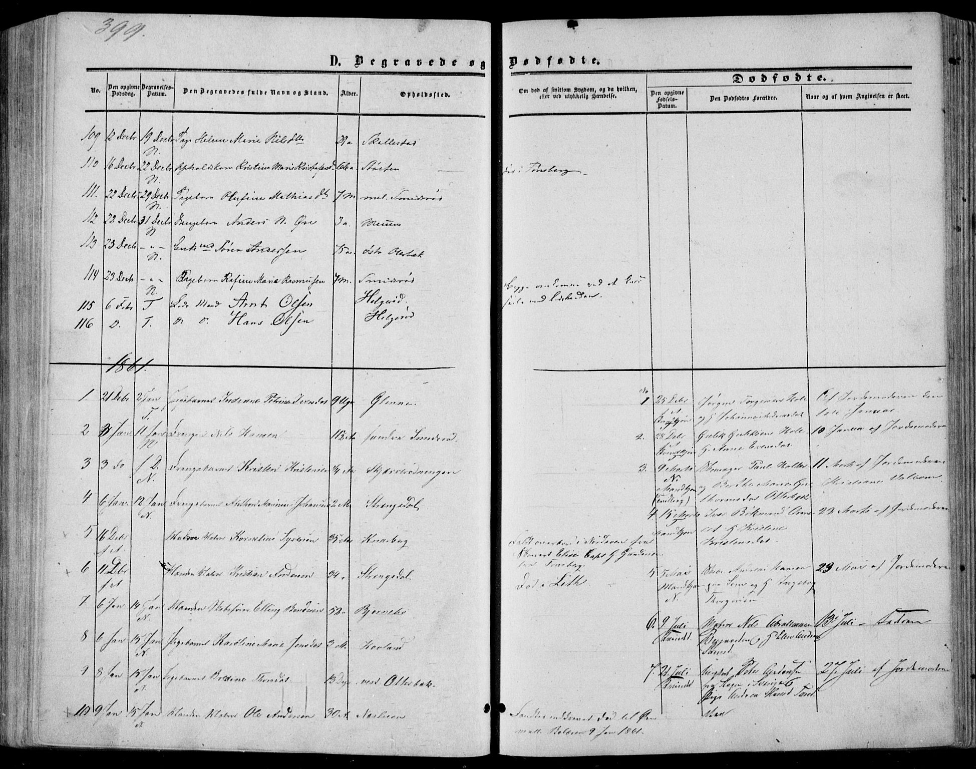 Nøtterøy kirkebøker, AV/SAKO-A-354/F/Fa/L0006: Parish register (official) no. I 6, 1852-1864, p. 399