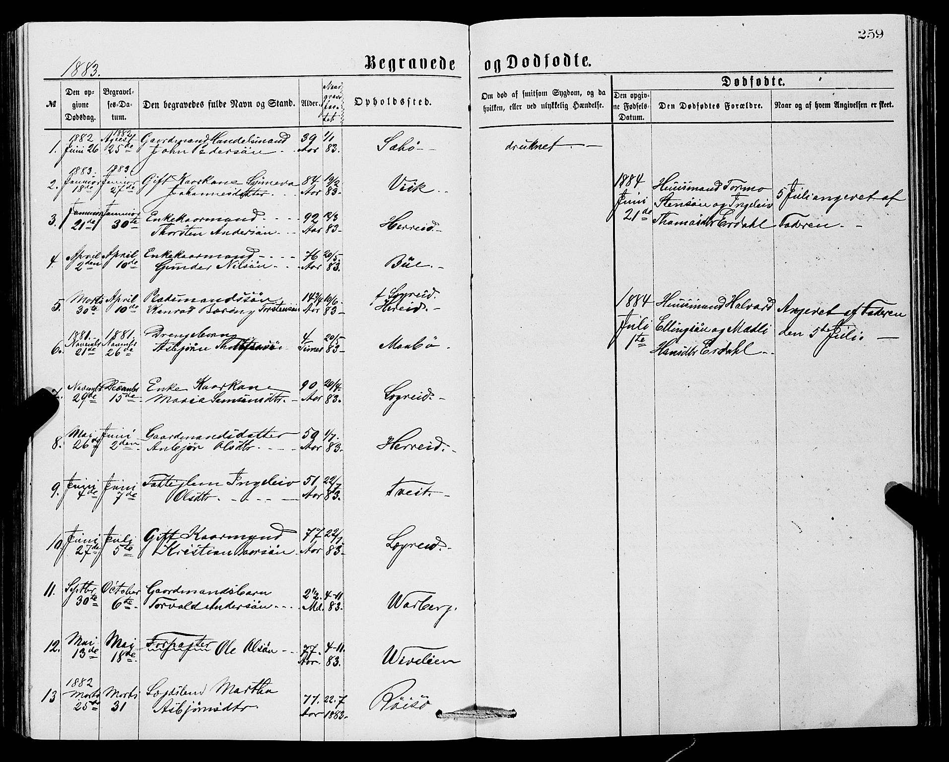 Ullensvang sokneprestembete, SAB/A-78701/H/Hab: Parish register (copy) no. C 2, 1871-1899, p. 259